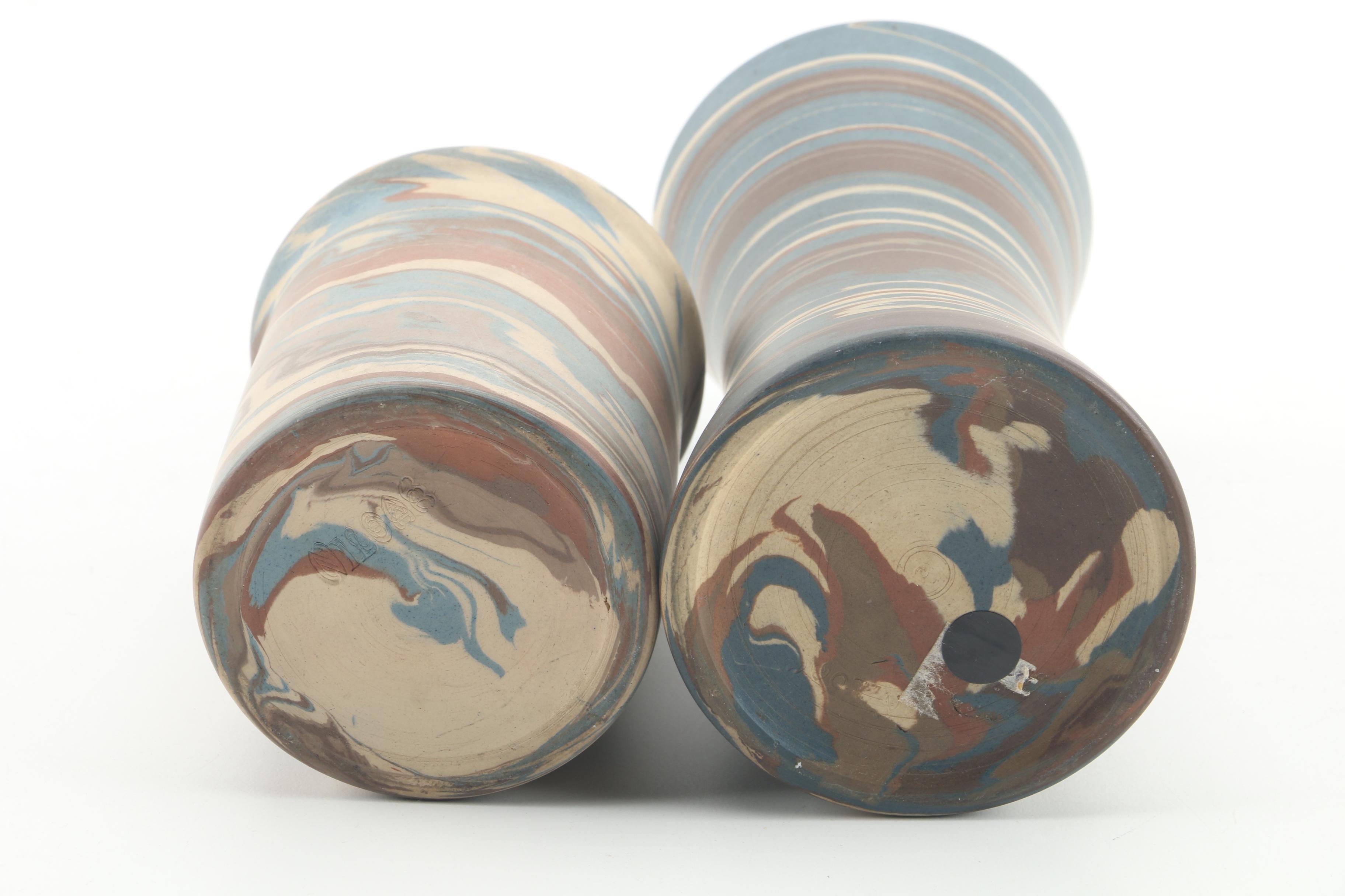 Early 20th Century Niloak Pottery "Mission Ware" Vases and Lidded Jar