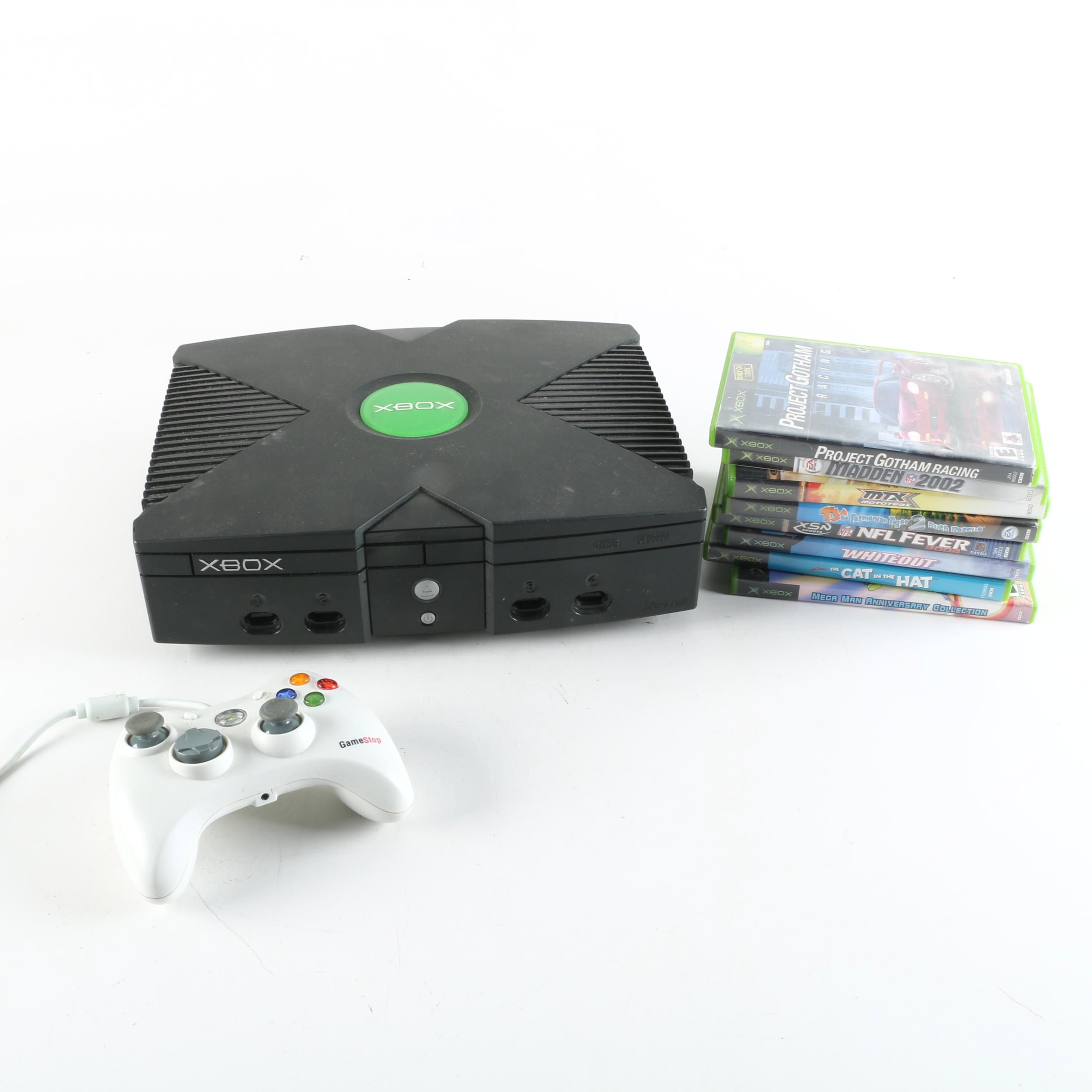 Microsoft Original Xbox with Games and GameStop Controller