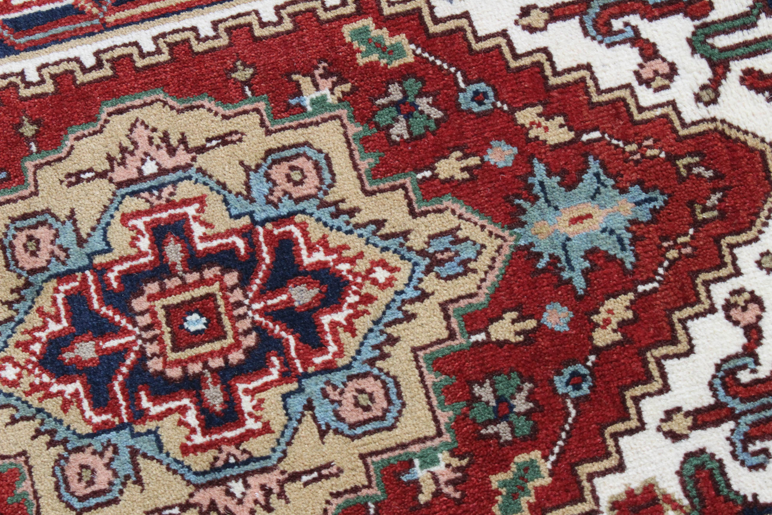 Hand-Knotted Indo-Persian Heriz Serapi Rug Runner