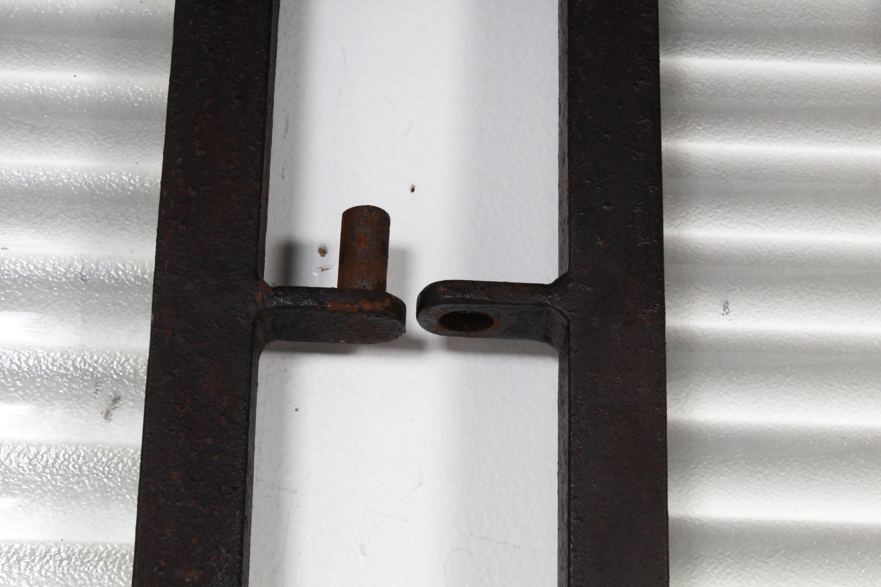 Mid Century Custom Iron and Corrugated Glass Privacy Screen