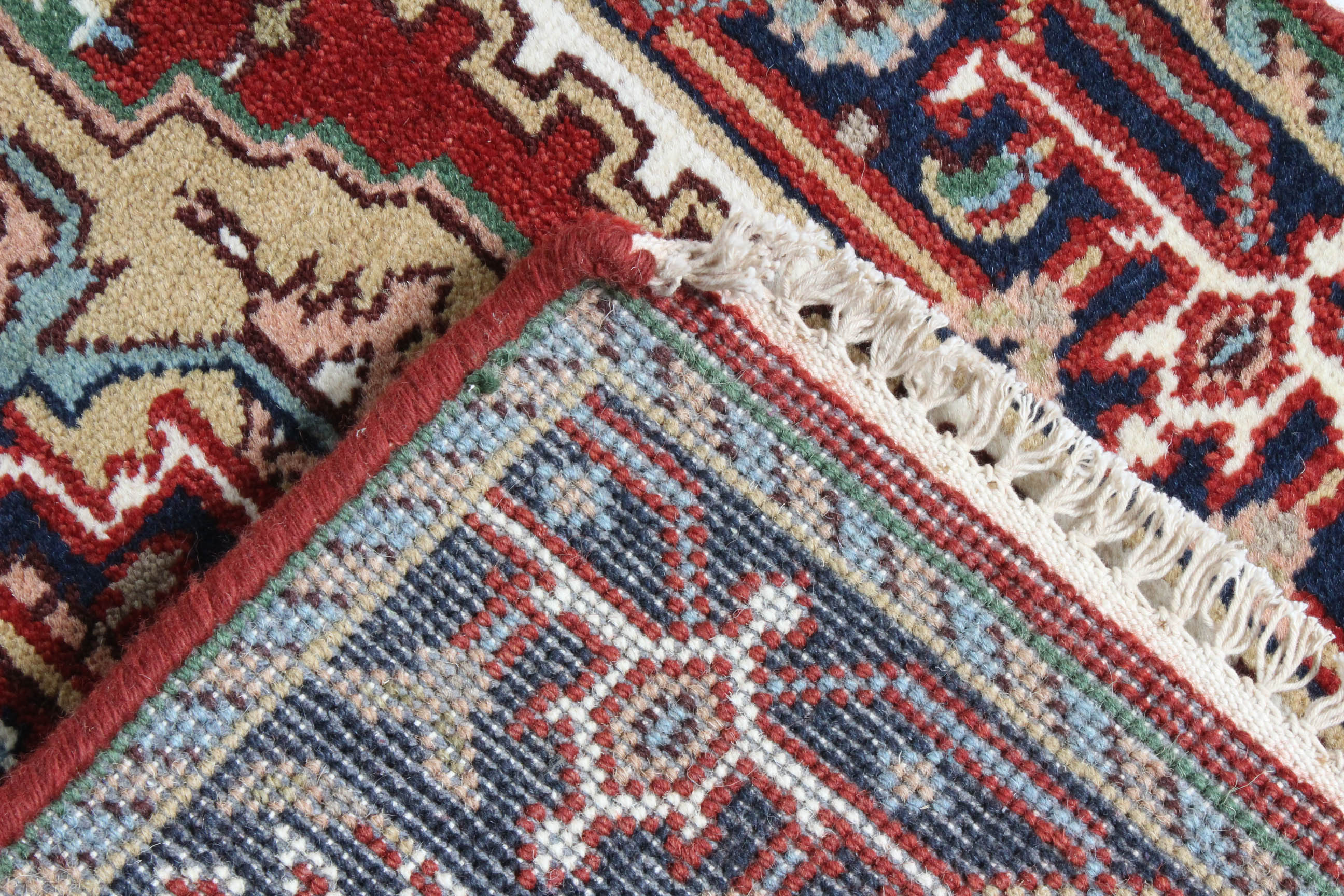 Hand-Knotted Indo-Persian Heriz Serapi Rug Runner