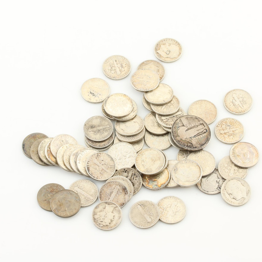 Group of Sixty-Two Vintage U.S. Coins
