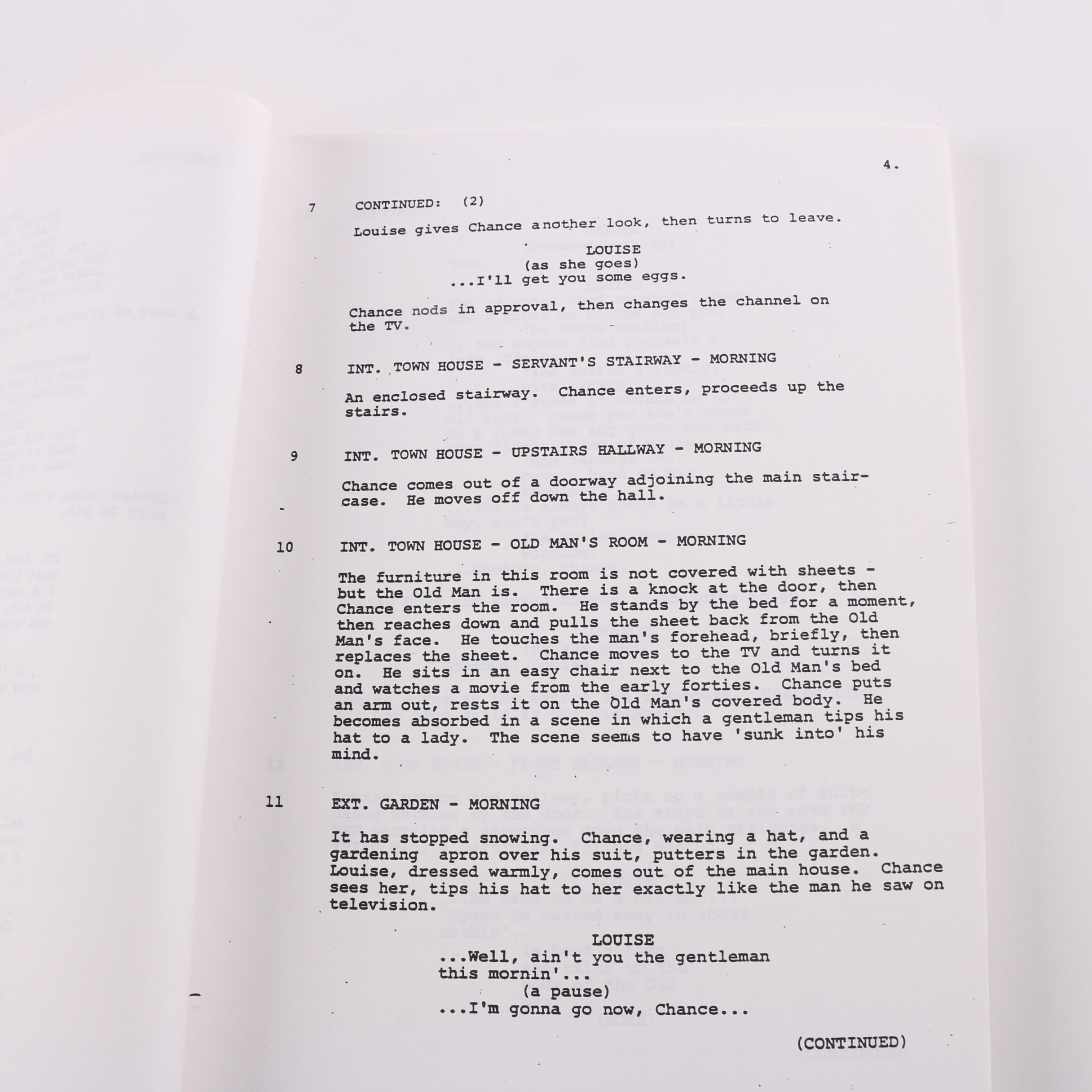 1979 "Being There" Screenplay by Jerzy Kosinski and Robert C. Jones