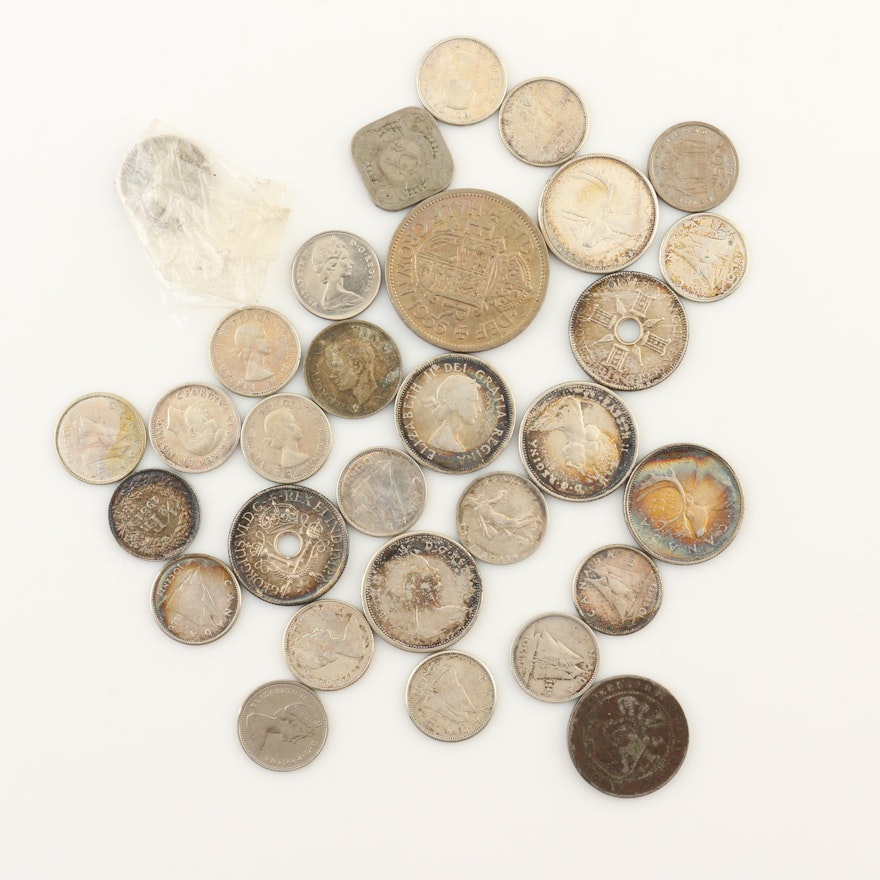 Group of Thirty Vintage Foreign Coins