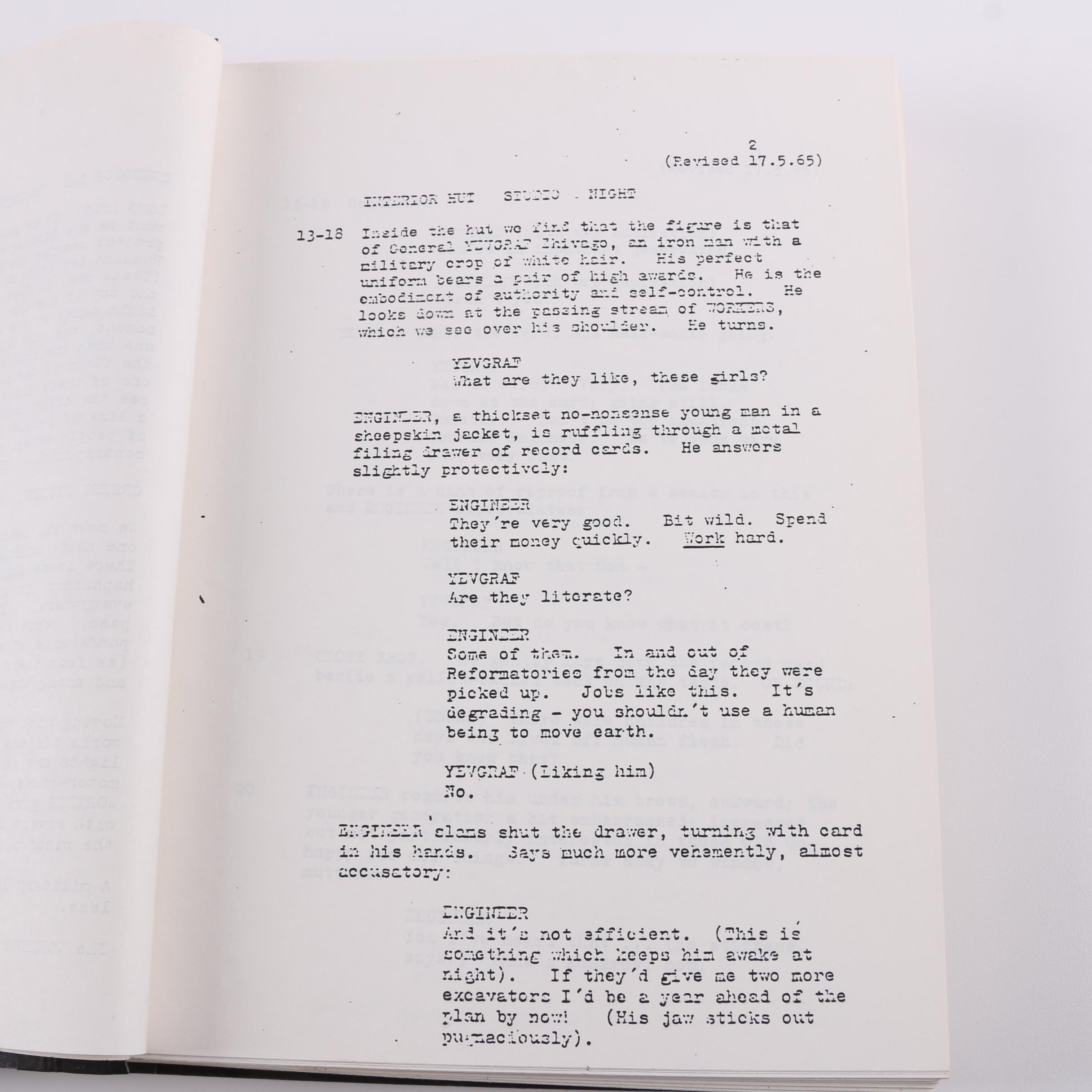 1964 "Doctor Zhivago" Shooting Script by Robert Bolt