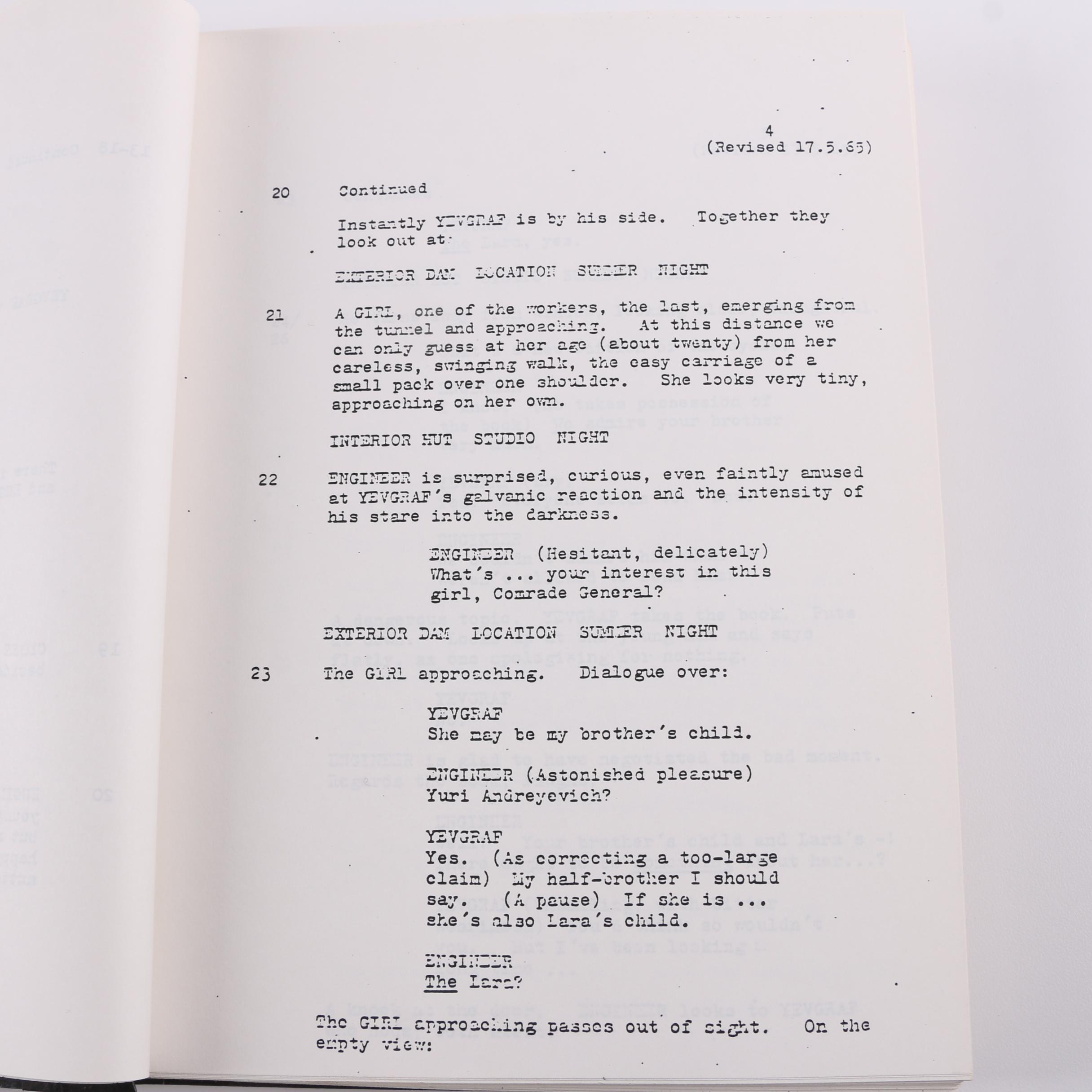 1964 "Doctor Zhivago" Shooting Script by Robert Bolt