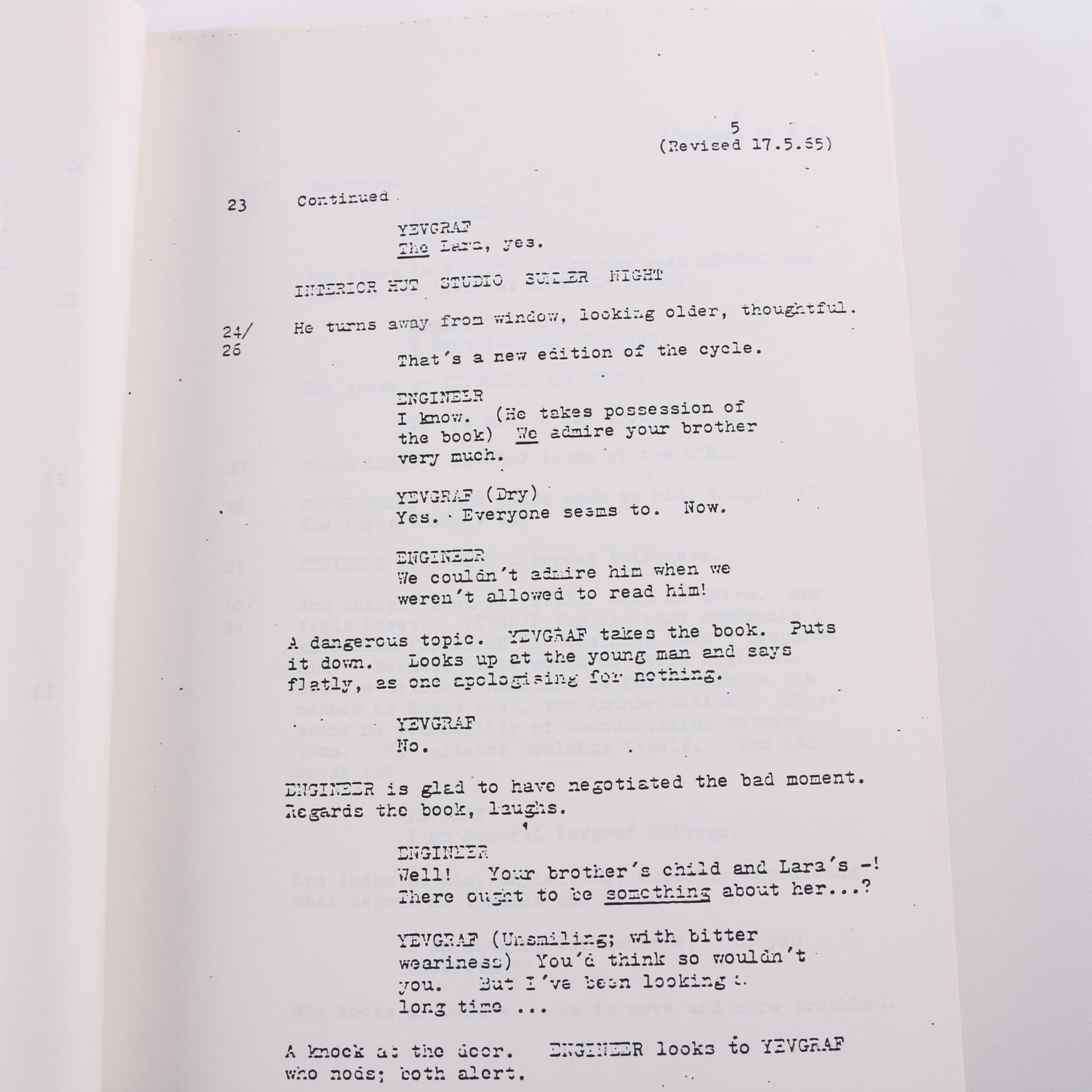 1964 "Doctor Zhivago" Shooting Script by Robert Bolt