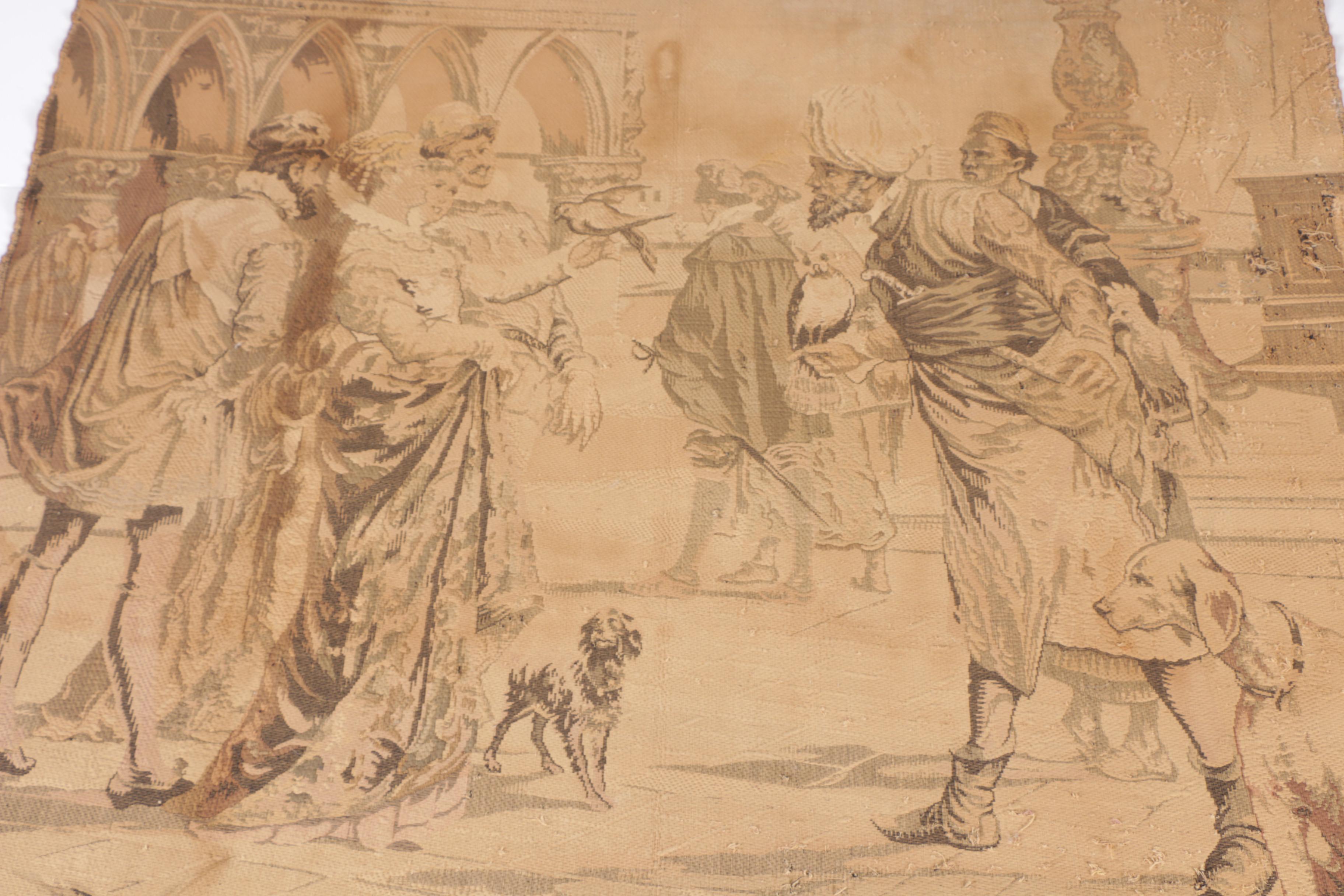 Vintage Machine-Woven Tapestry of Venetian Scene after Lorenzo Delleani