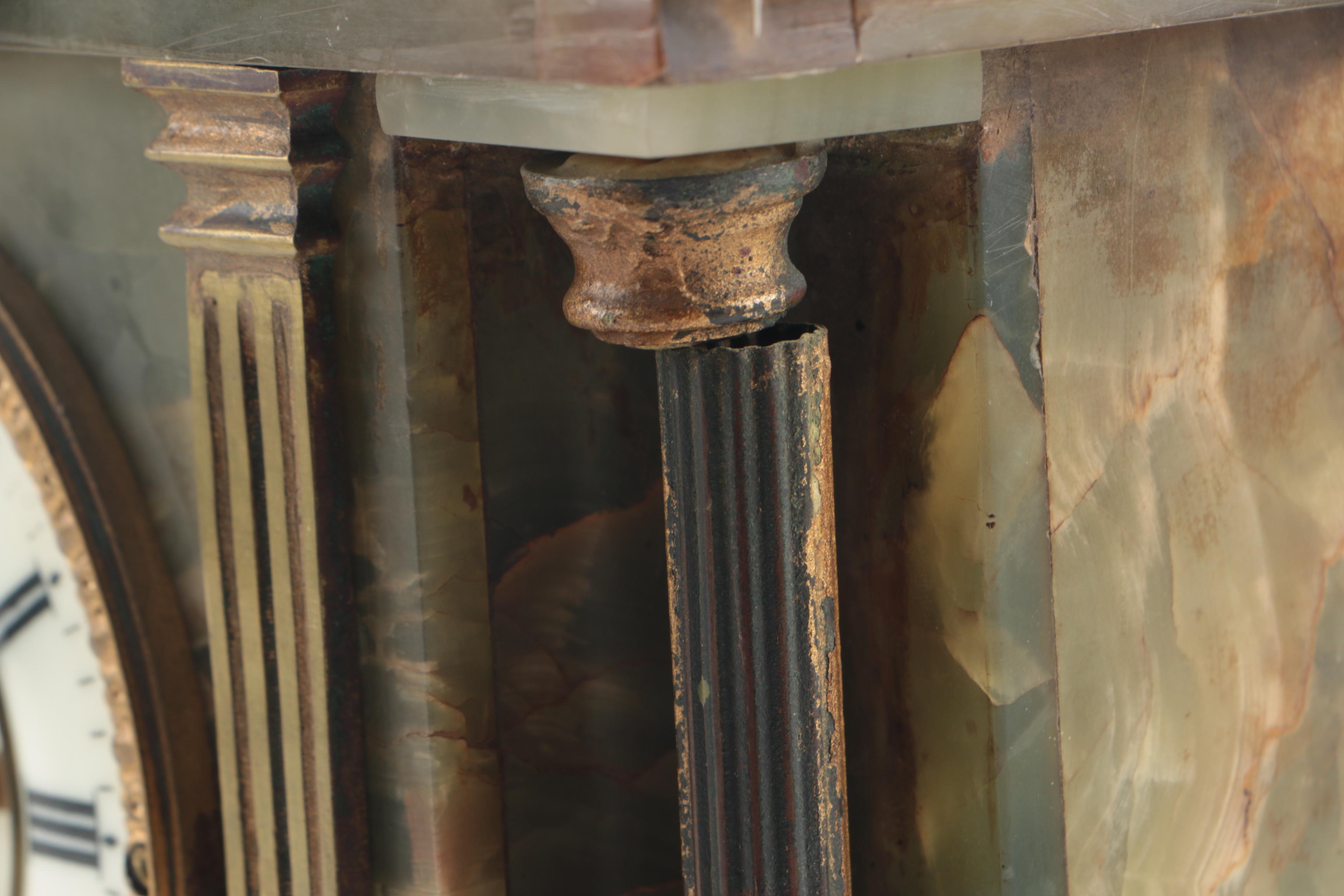 Ansonia Green Onyx Mantel Clock