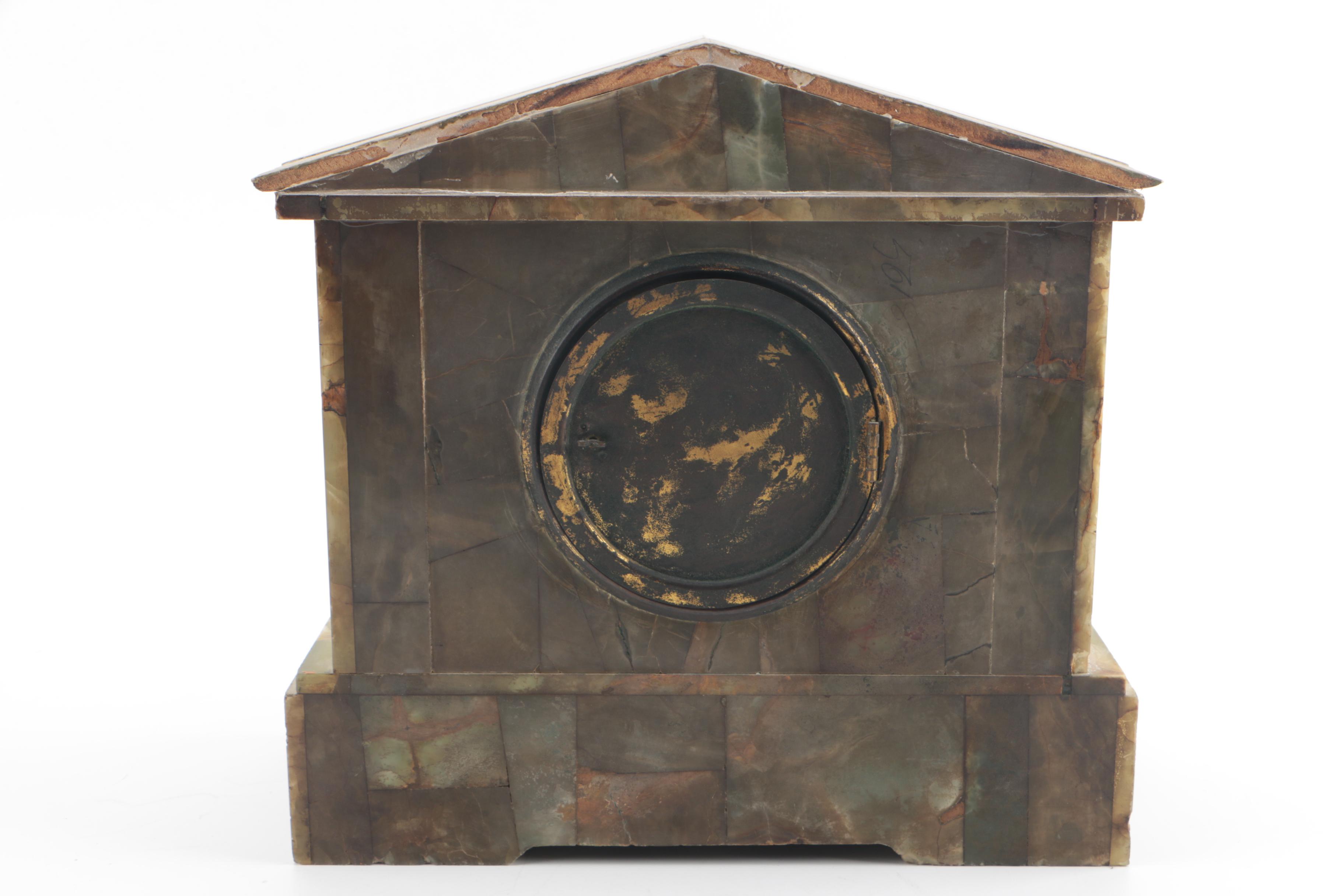 Ansonia Green Onyx Mantel Clock