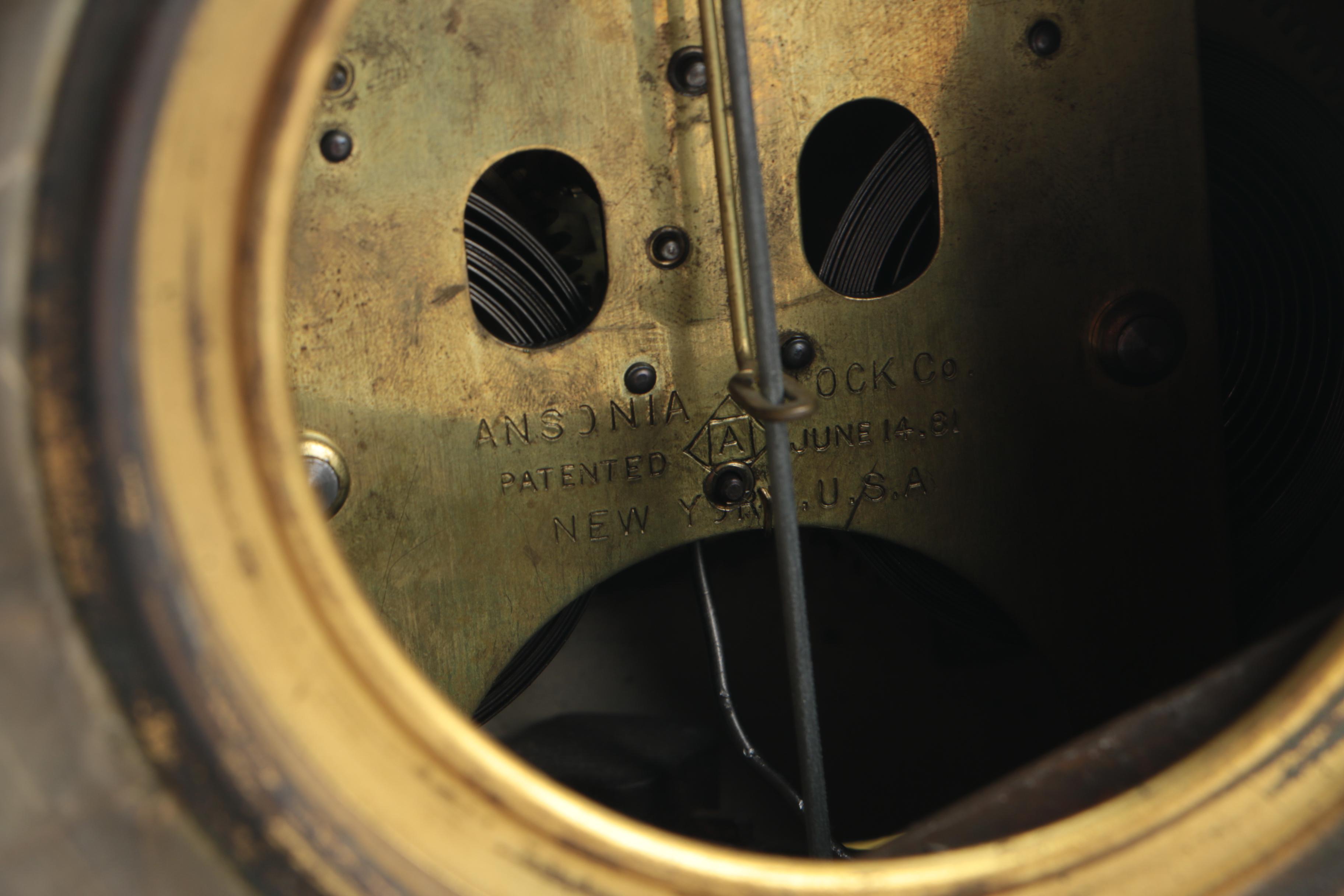 Ansonia Green Onyx Mantel Clock