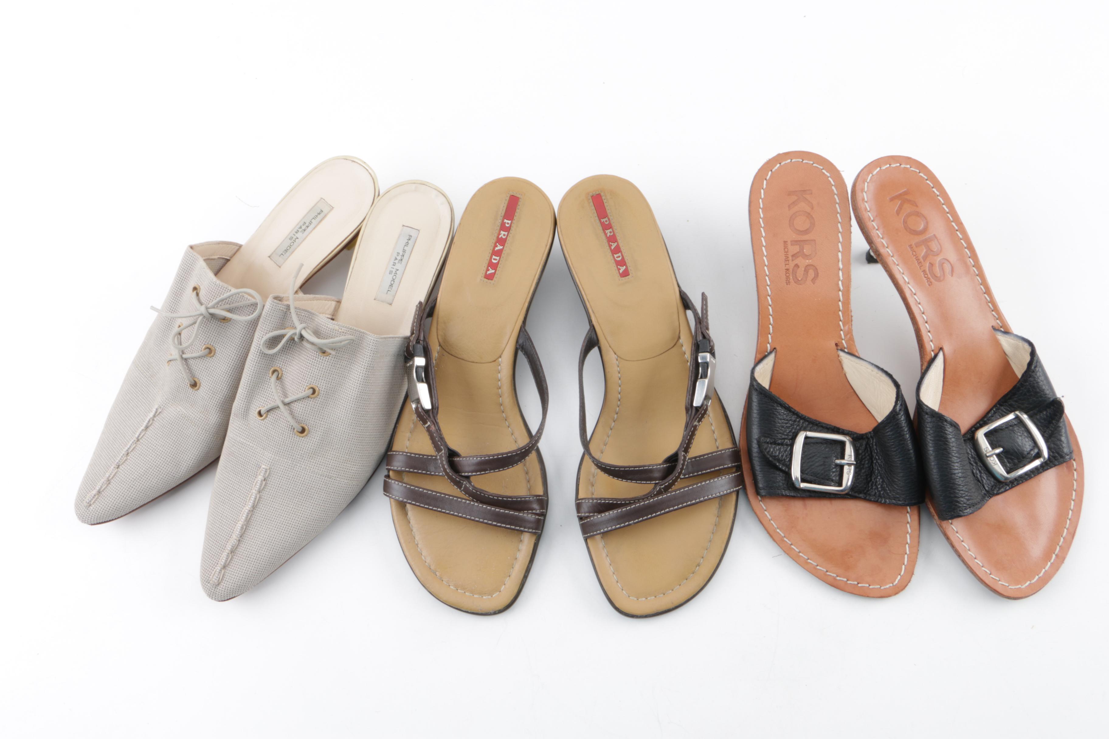 Prada, KORS Michael Kors Sandals and Philippe Model Mules