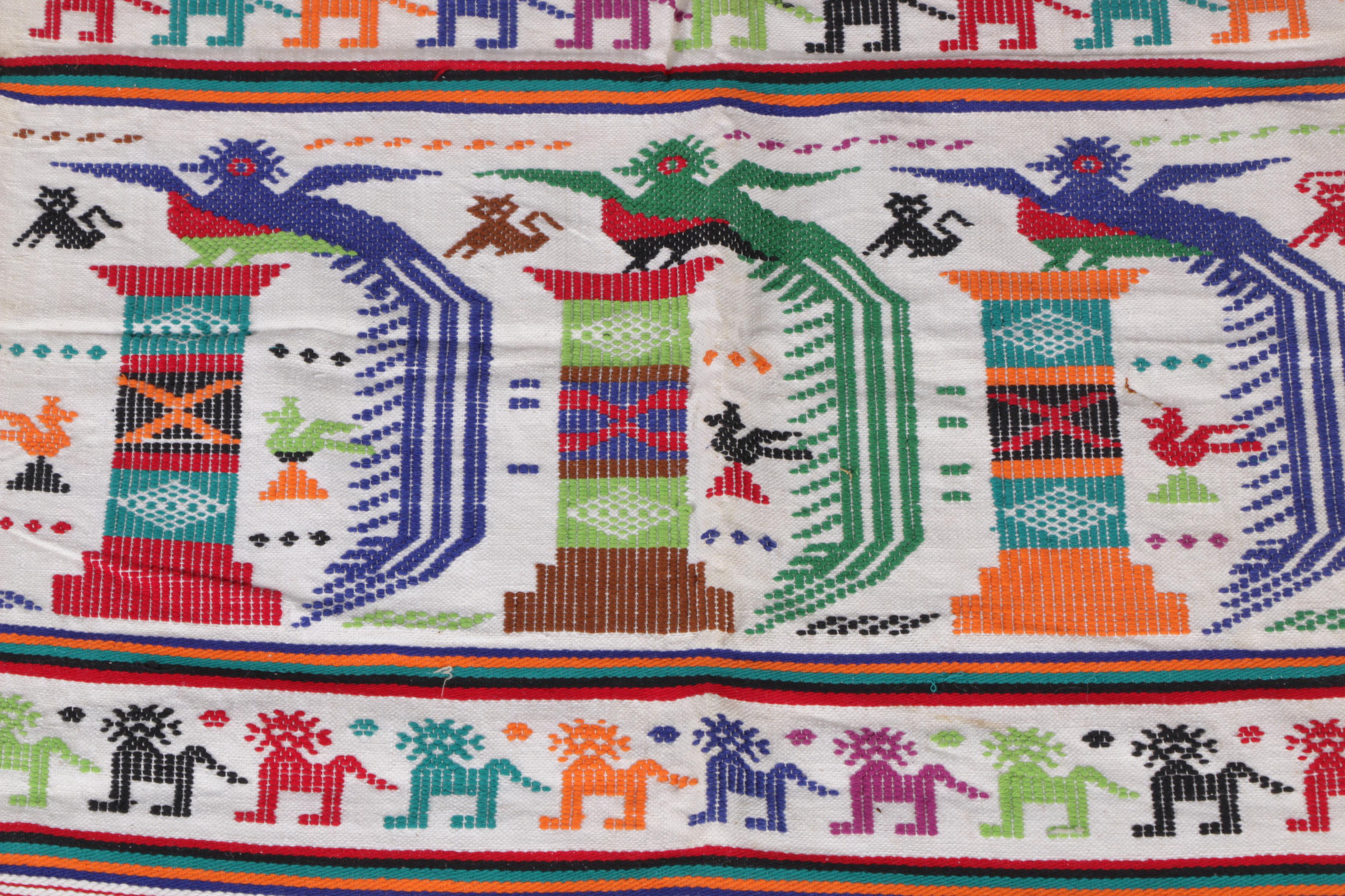Mexican and Central American Style Hand Woven Textiles and Wall Hanging