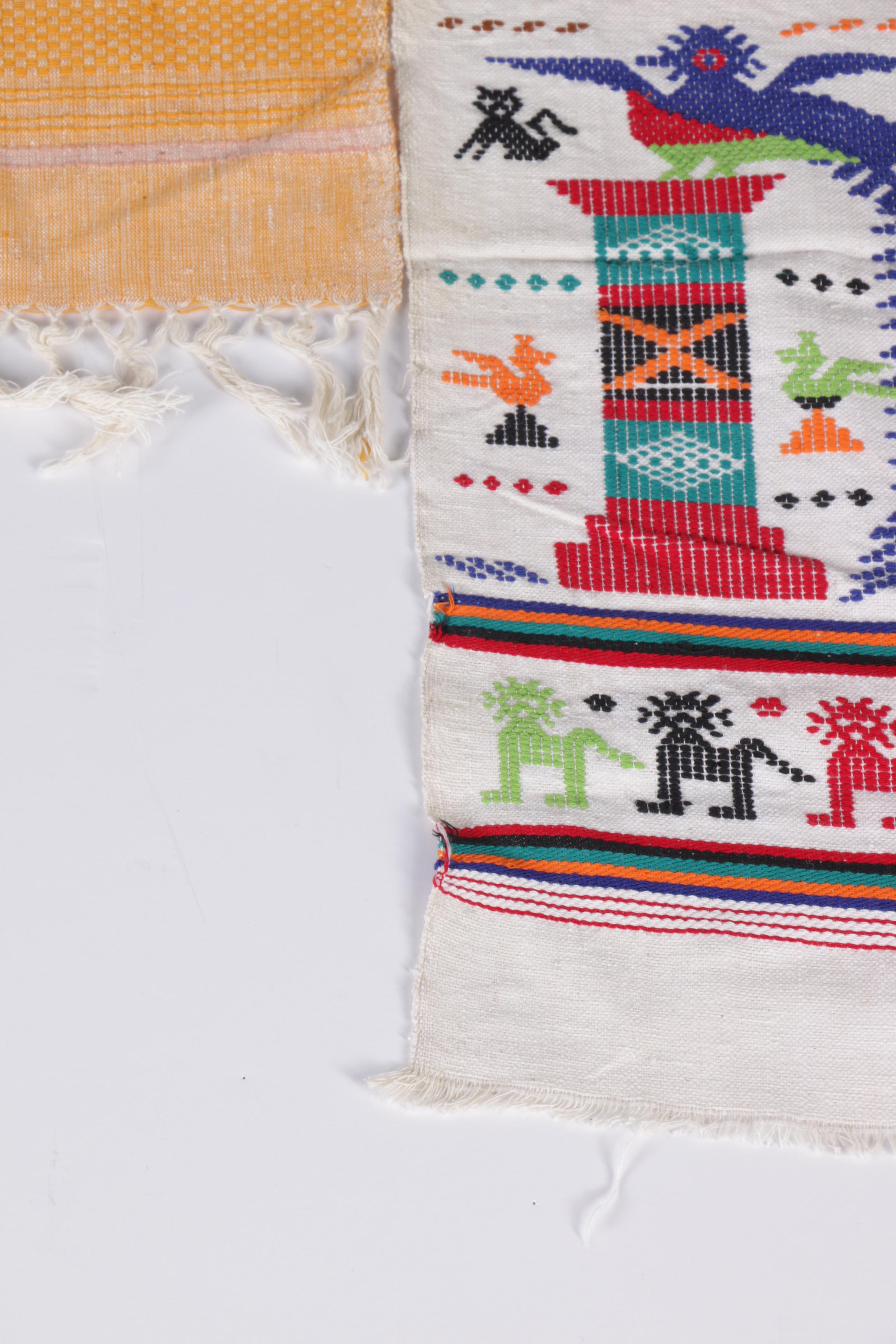 Mexican and Central American Style Hand Woven Textiles and Wall Hanging