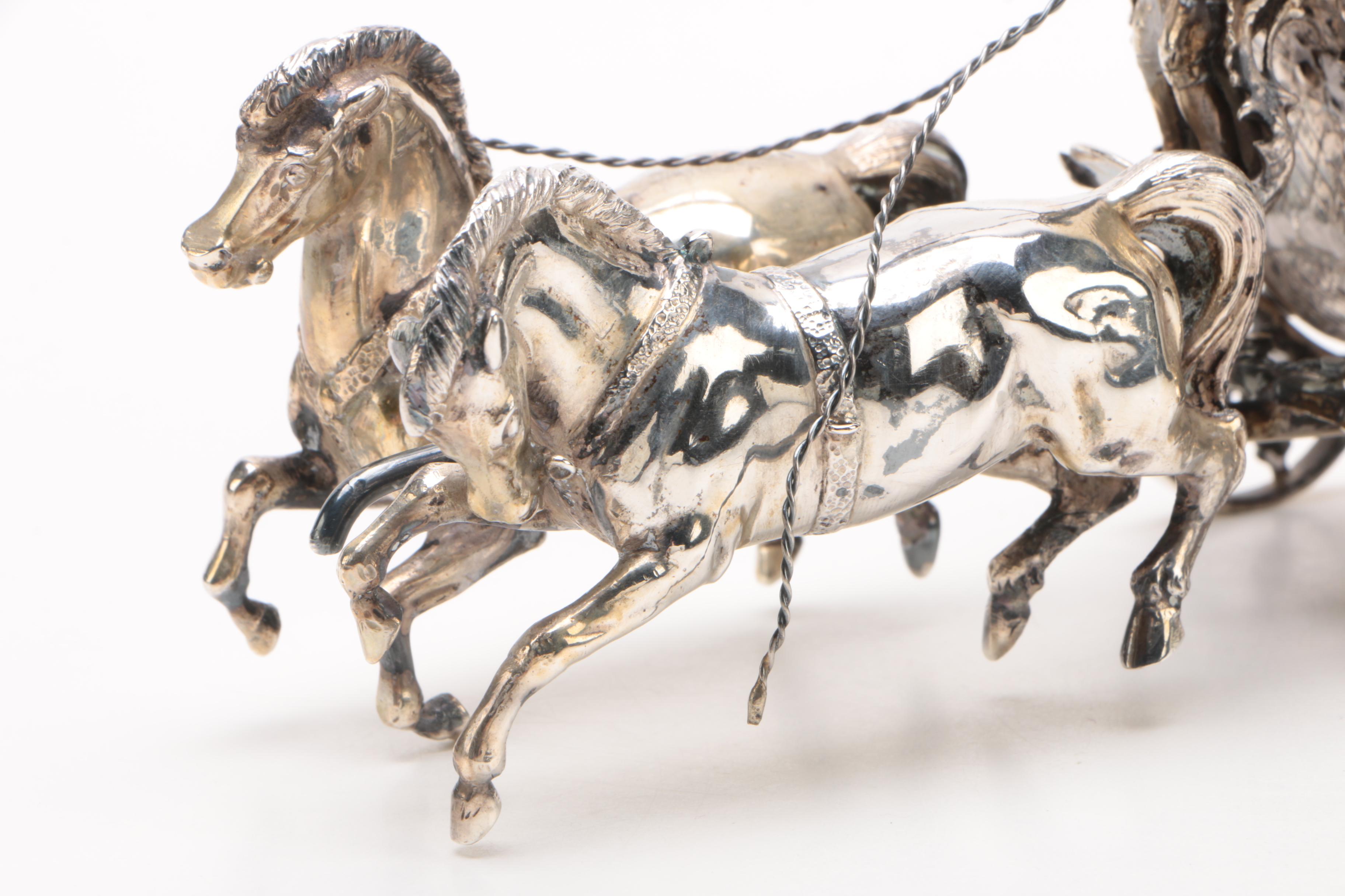 J.D. Schleissner & Söhne 800 Silver Horse-Drawn Carriage Figural Trinket Box