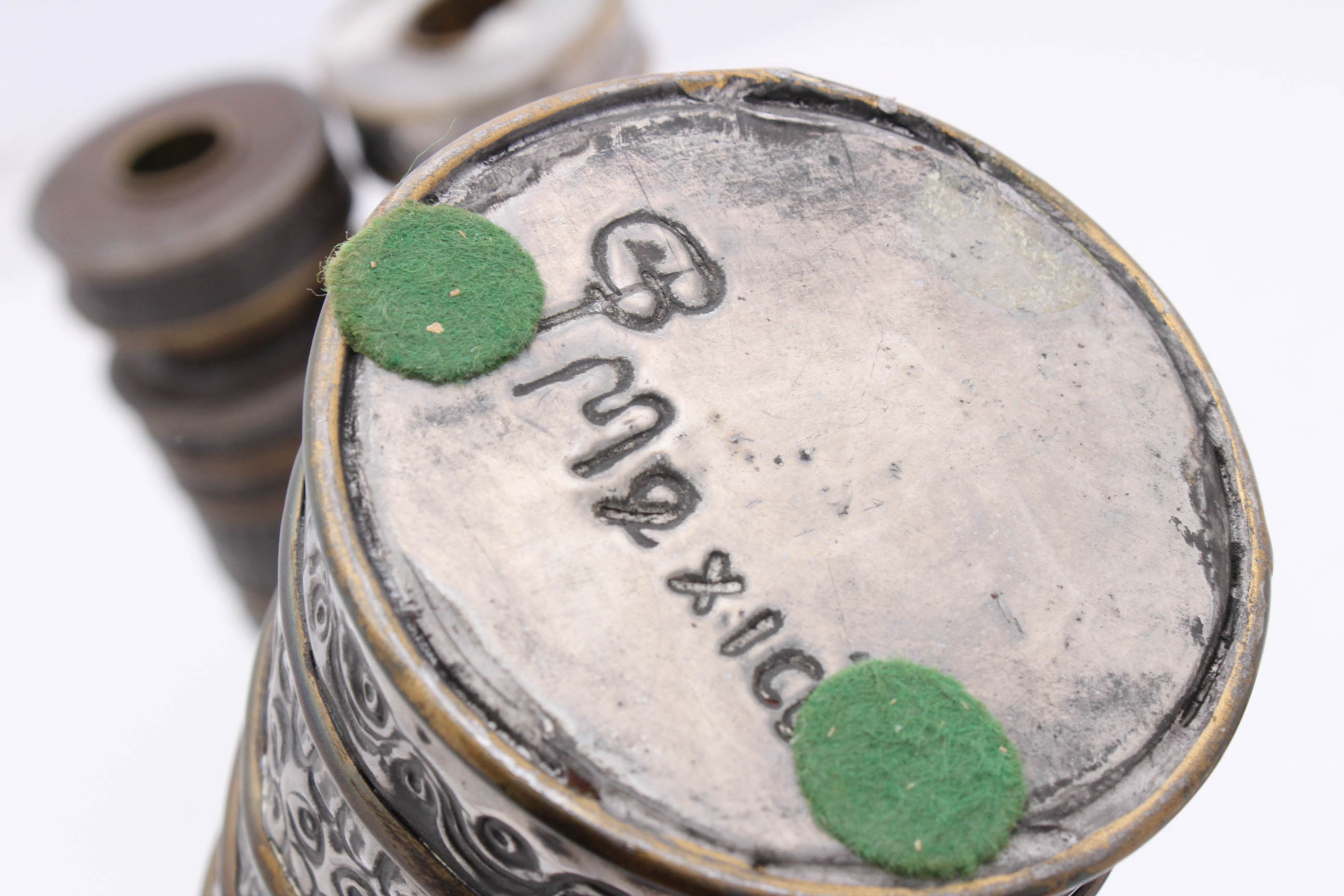 Gene Byron Mid Century Mexican Tin Folk Art Candlesticks