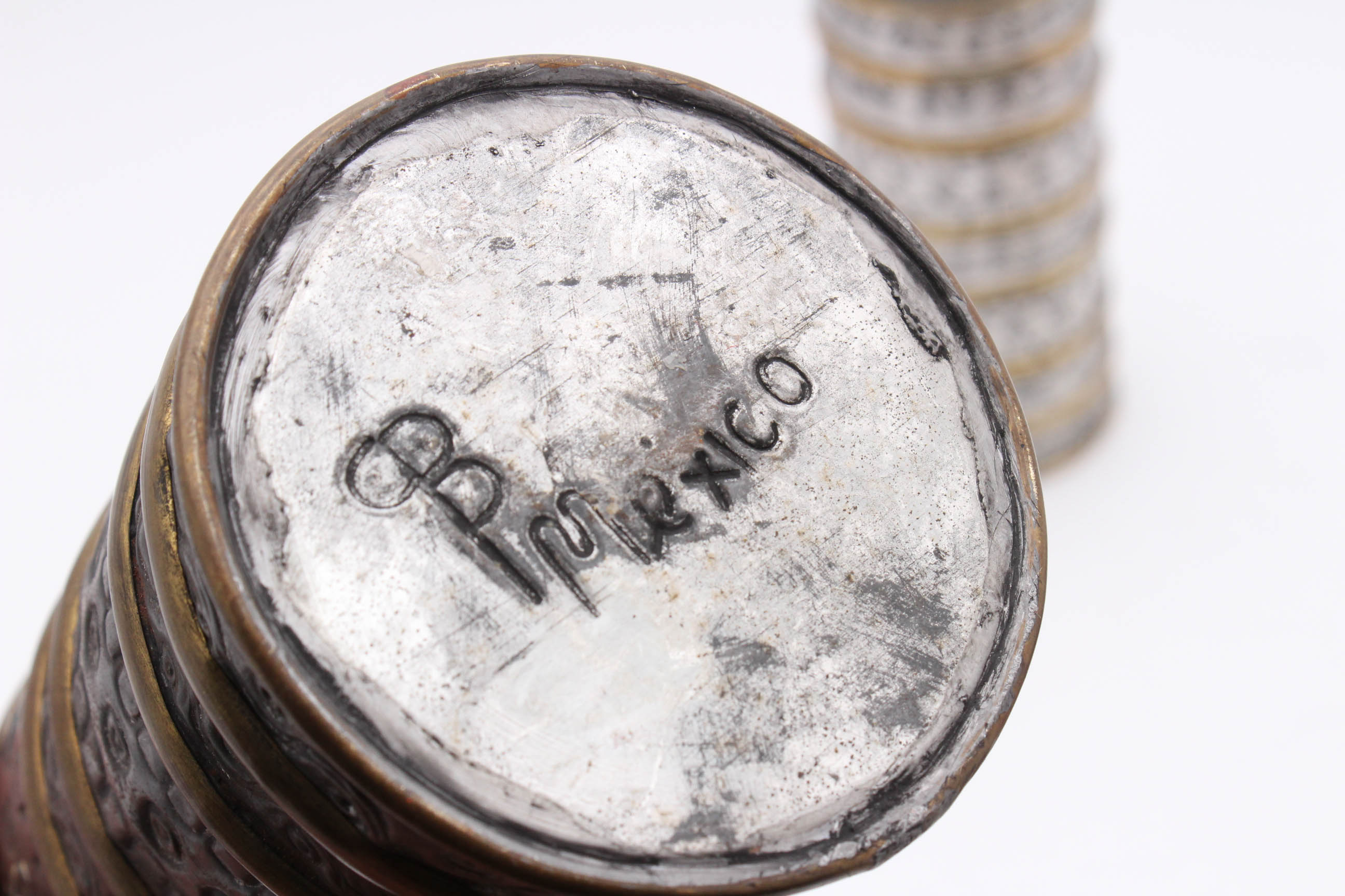 Gene Byron Mid Century Mexican Tin Folk Art Candlesticks