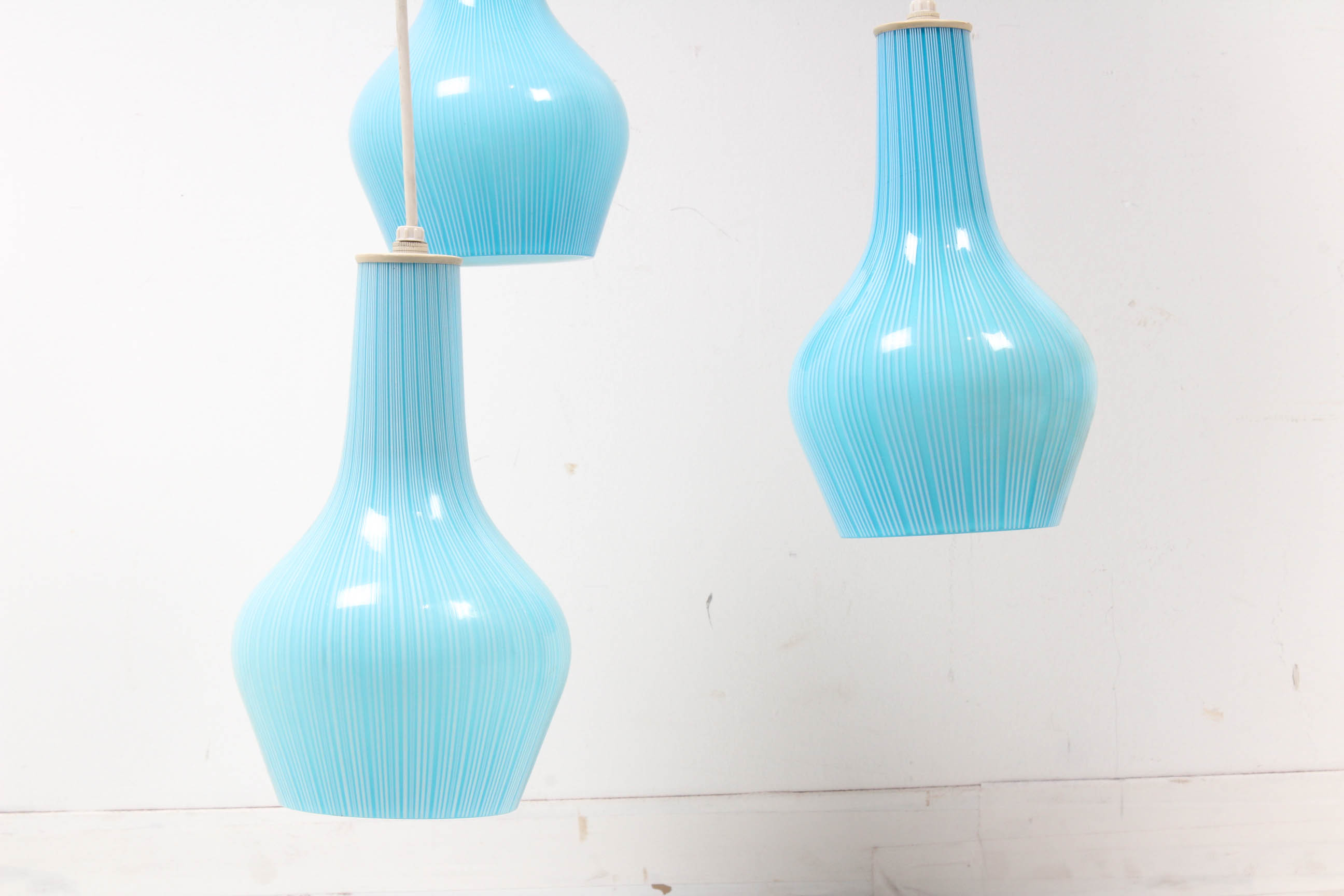 Mid Century Modern Art Glass Pendant Light