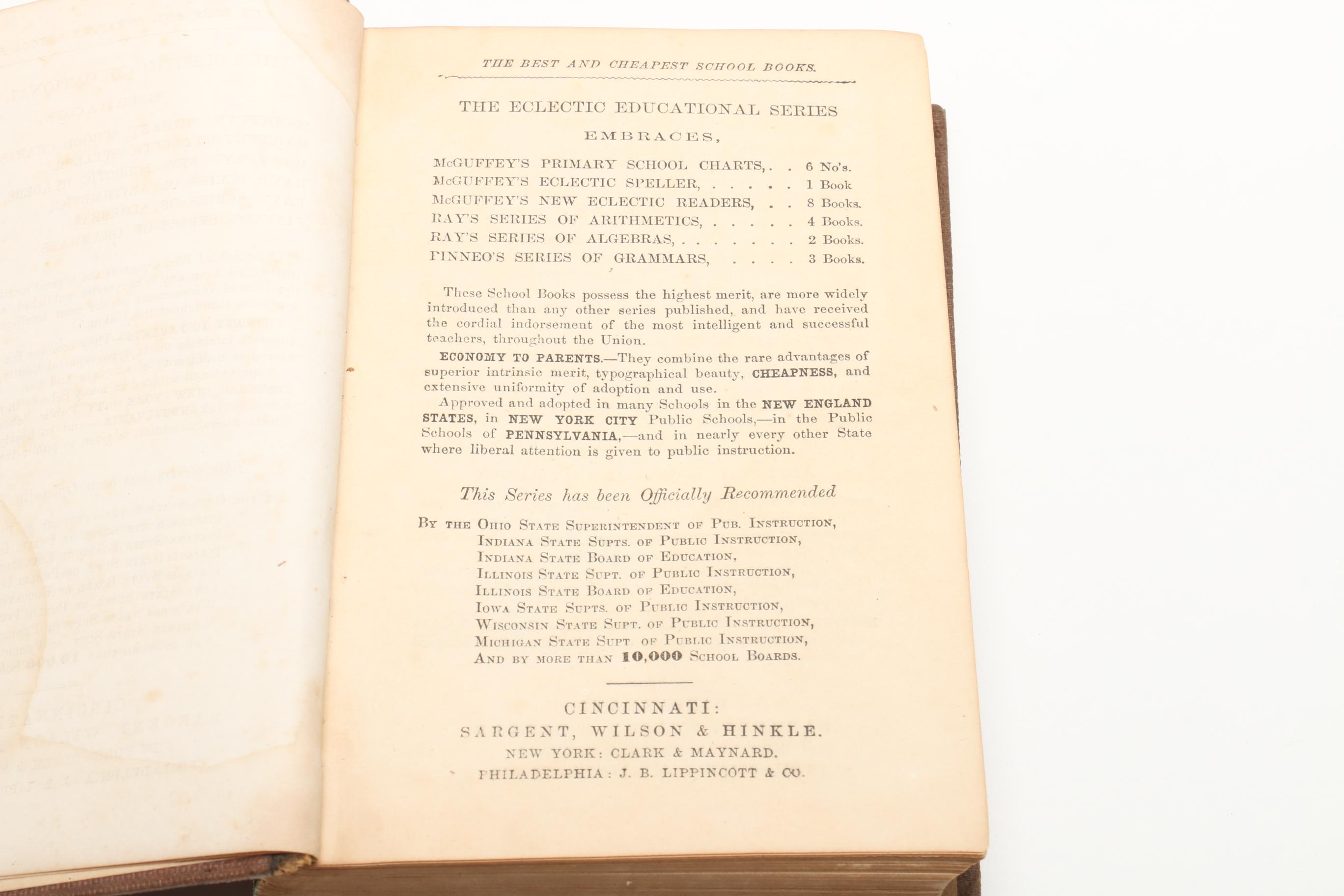 Pair of 1857 McGuffey School Readers