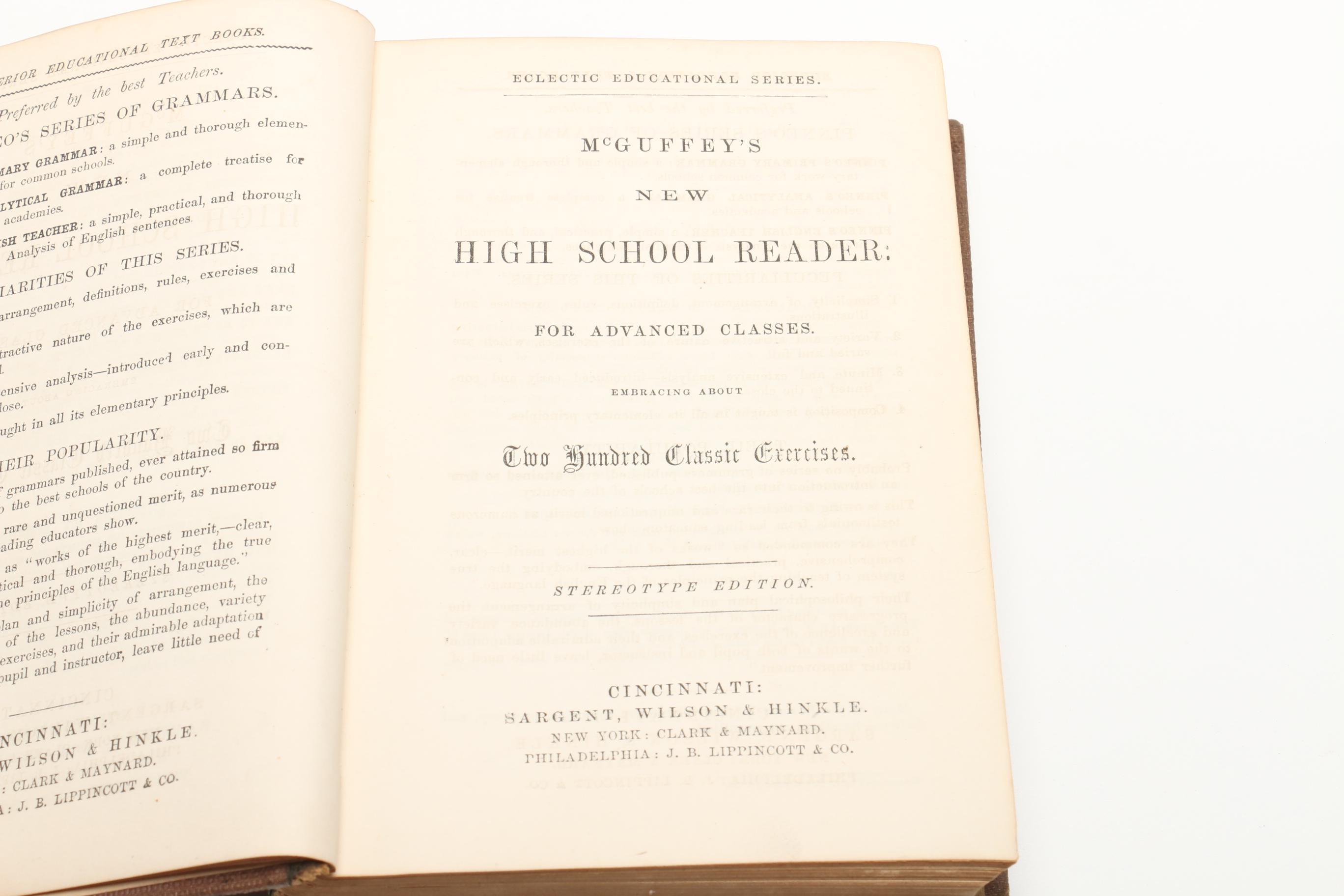 Pair of 1857 McGuffey School Readers