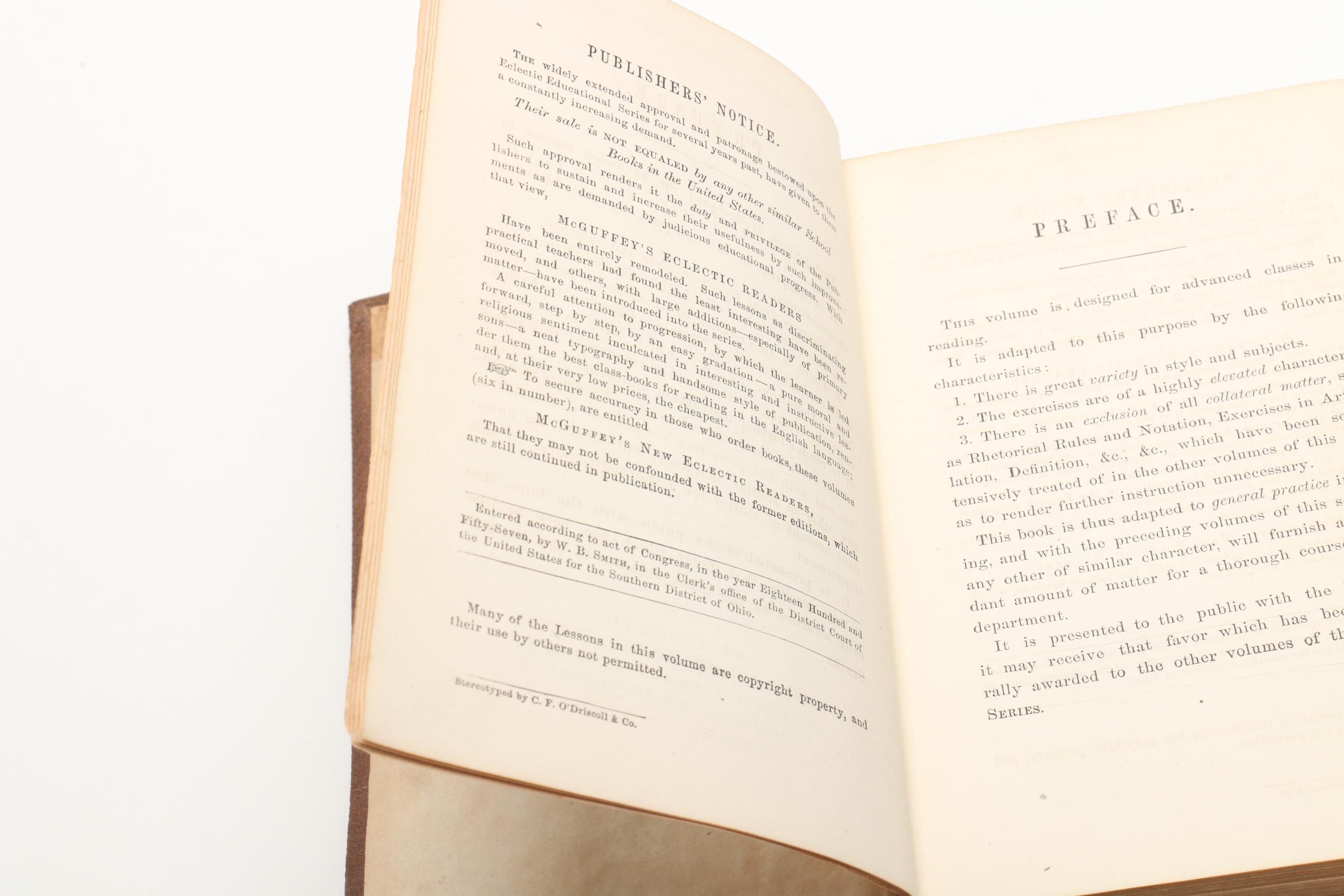 Pair of 1857 McGuffey School Readers