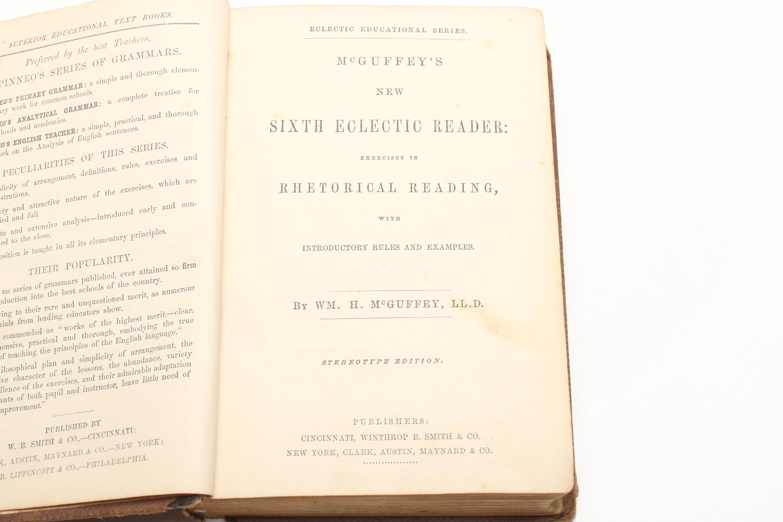 Pair of 1857 McGuffey School Readers