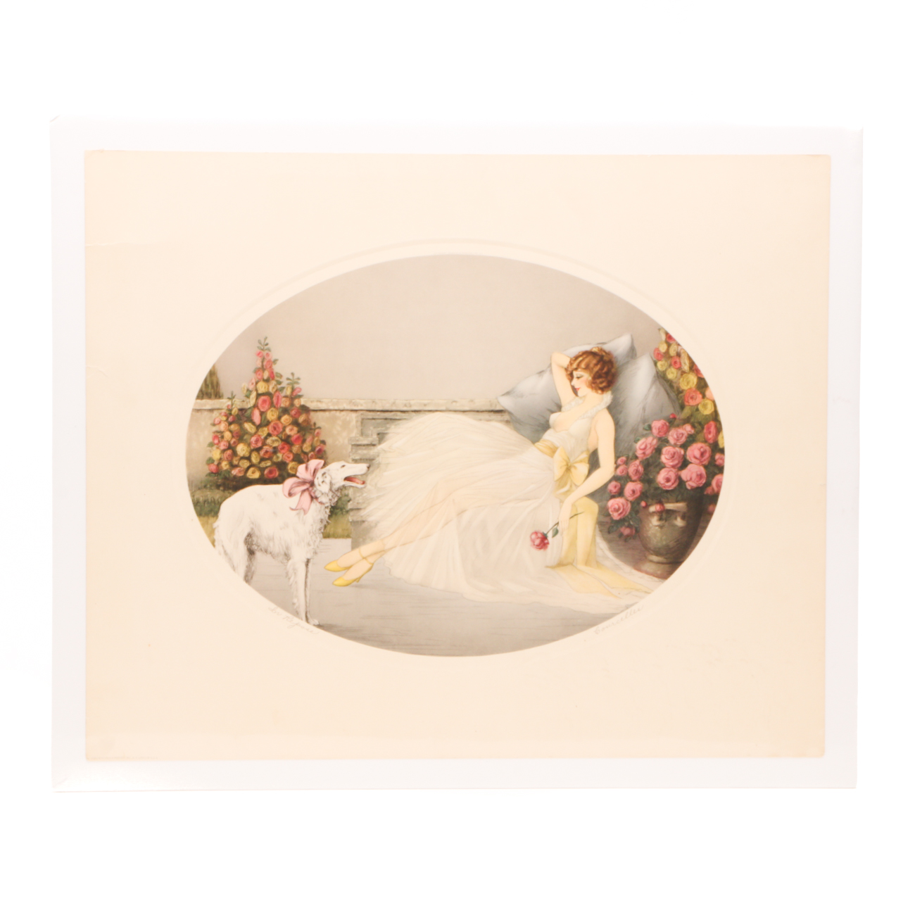 Courcelles Vintage Art Deco Style Print "In Repose"
