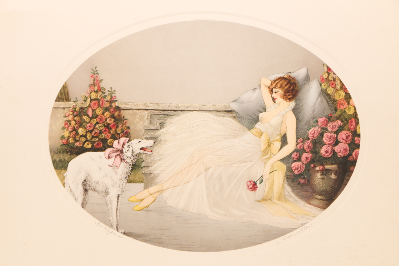 Courcelles Vintage Art Deco Style Print "In Repose"