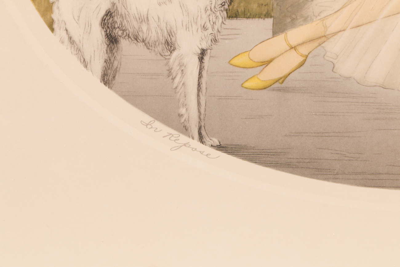 Courcelles Vintage Art Deco Style Print "In Repose"