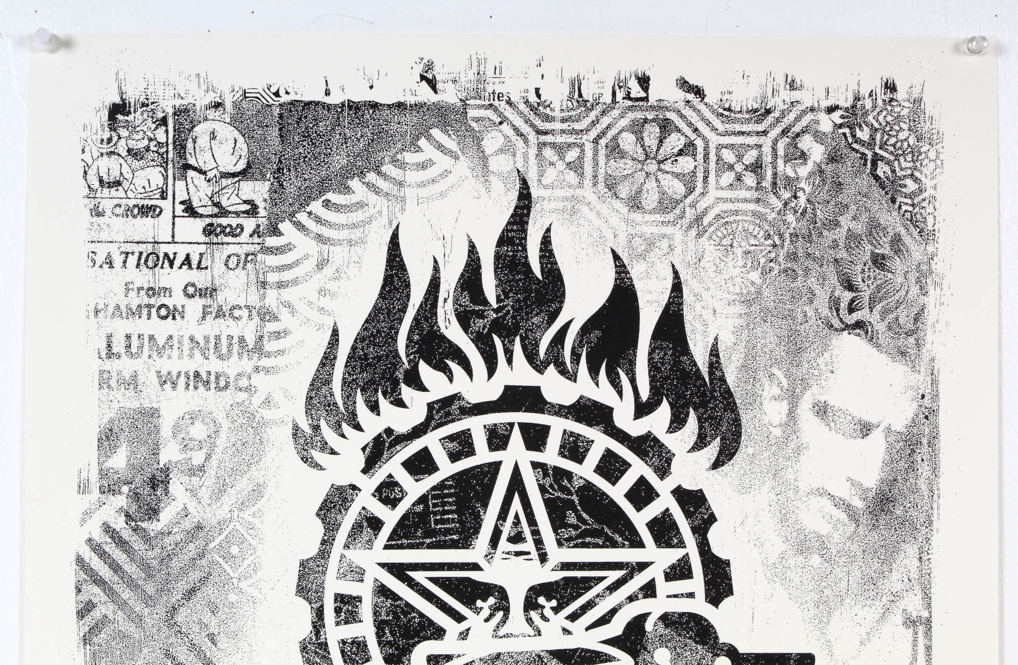 Shepard Fairey 2017 Offset Print "Damaged Stencil Series, Printing Press"