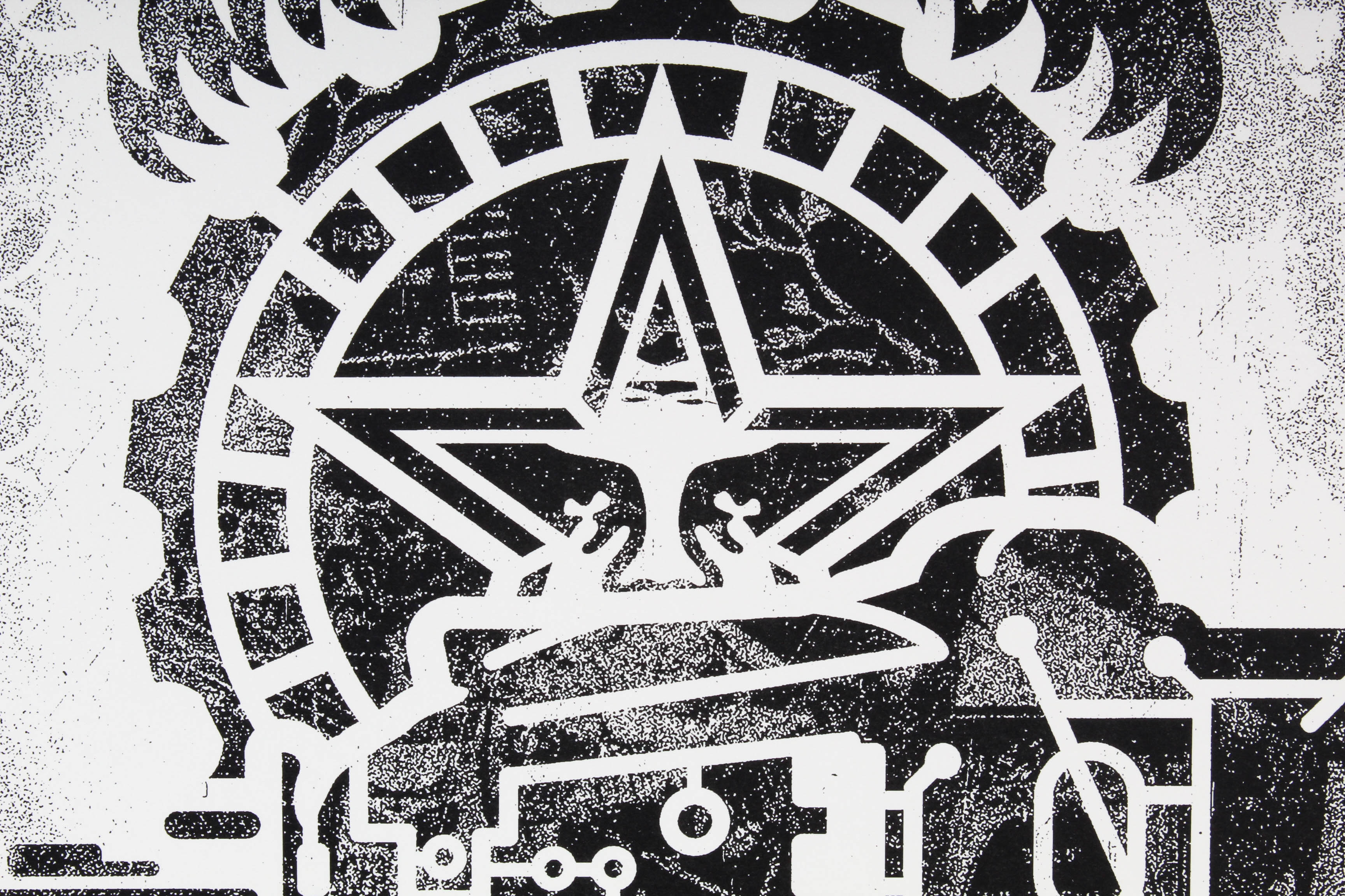 Shepard Fairey 2017 Offset Print "Damaged Stencil Series, Printing Press"