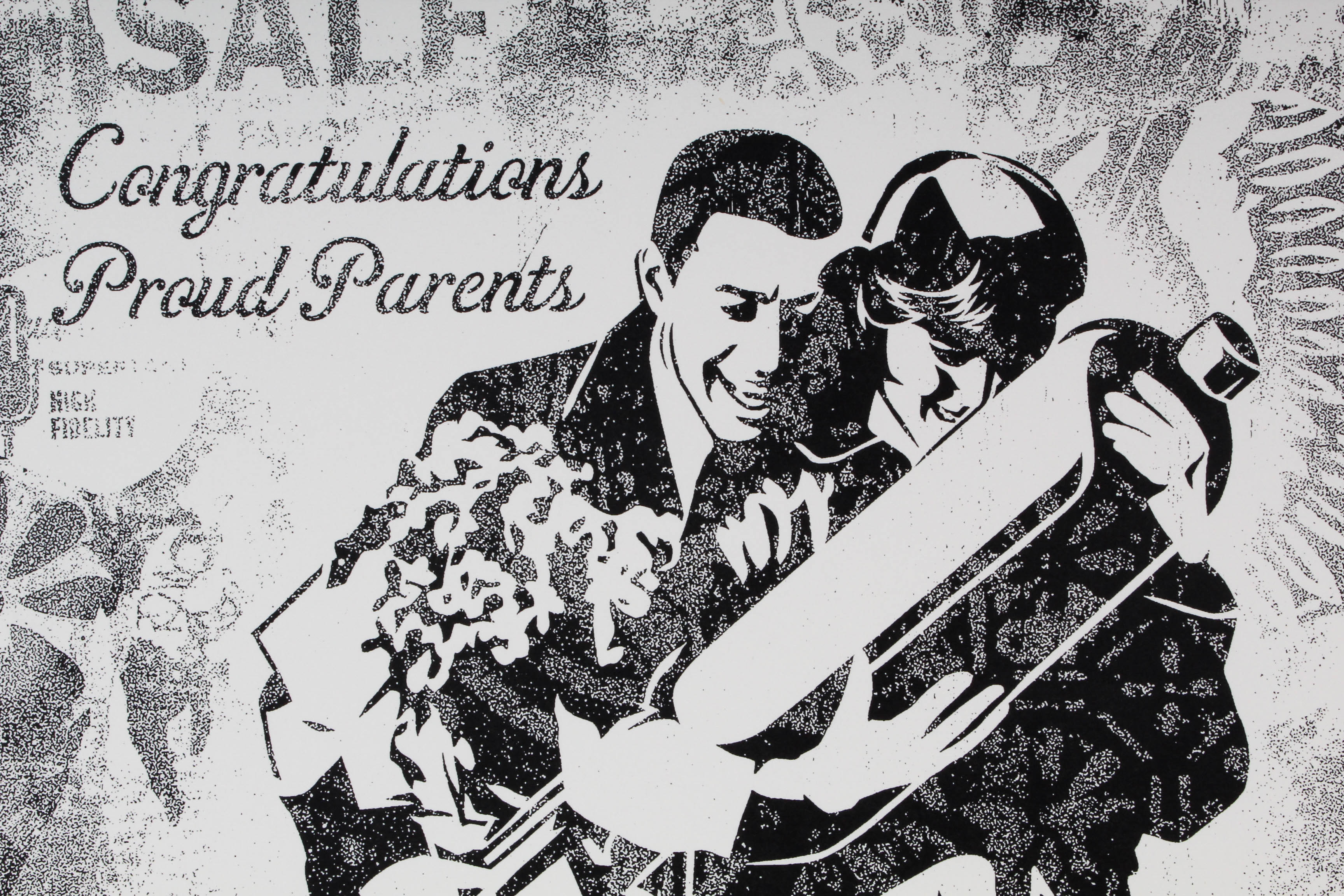 Shepard Fairey 2017 Offset Print "Damaged Stencil Series, Proud Parents"