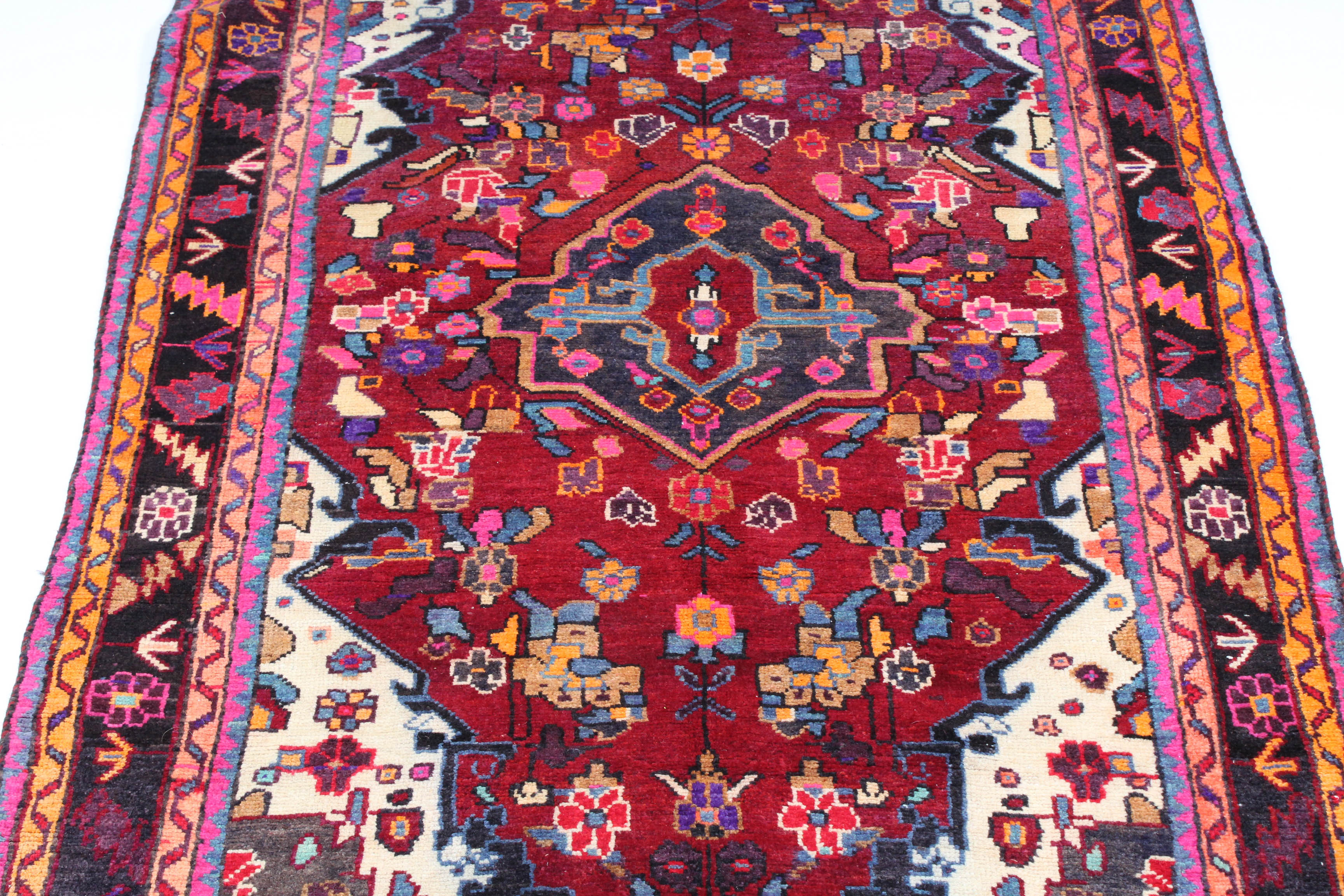 4'3 x 7'11 Vintage Hand-Knotted Persian Malayer Sarouk Area Rug