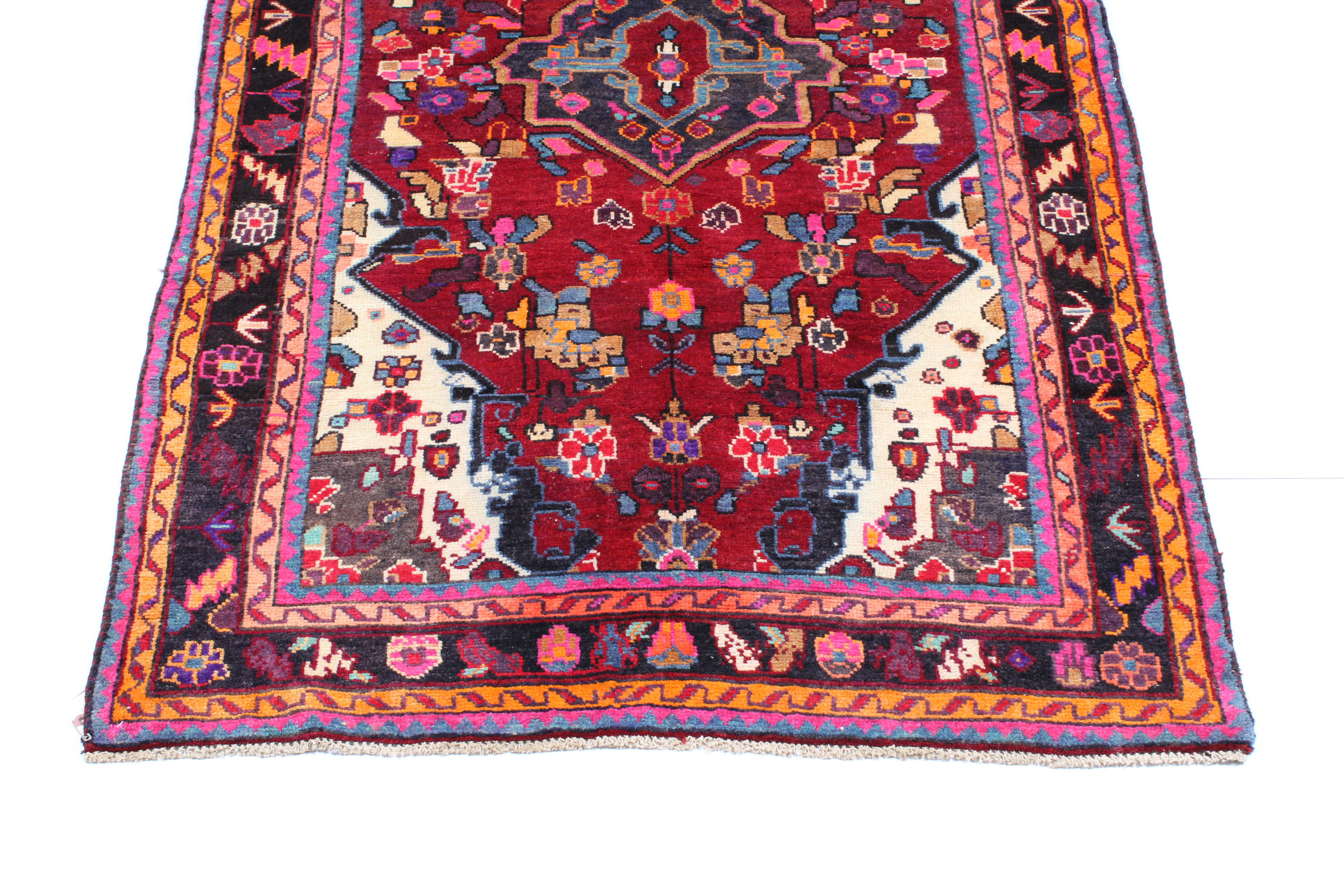 4'3 x 7'11 Vintage Hand-Knotted Persian Malayer Sarouk Area Rug