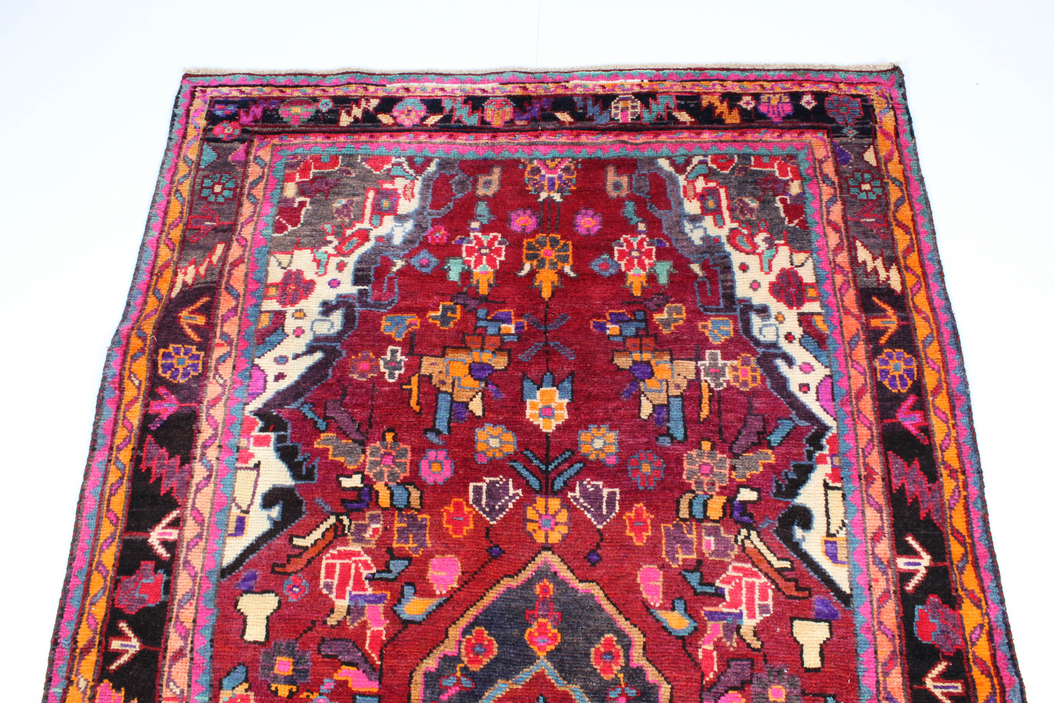 4'3 x 7'11 Vintage Hand-Knotted Persian Malayer Sarouk Area Rug