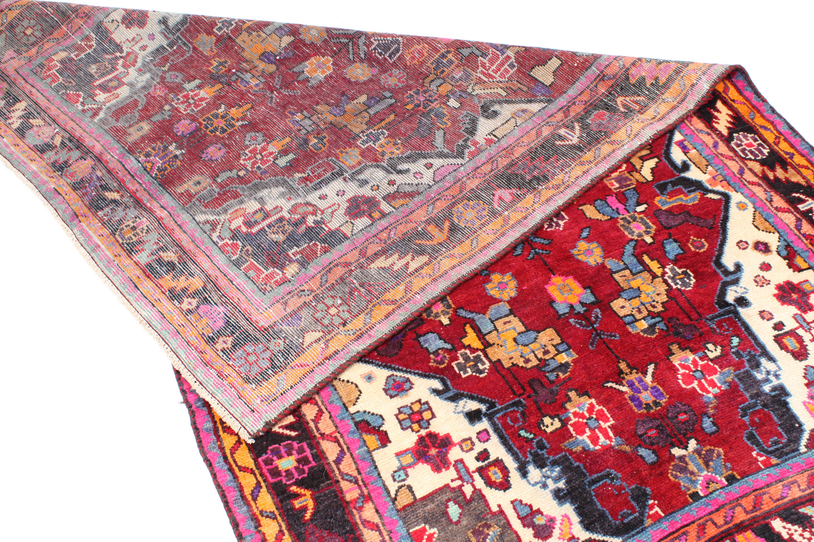 4'3 x 7'11 Vintage Hand-Knotted Persian Malayer Sarouk Area Rug