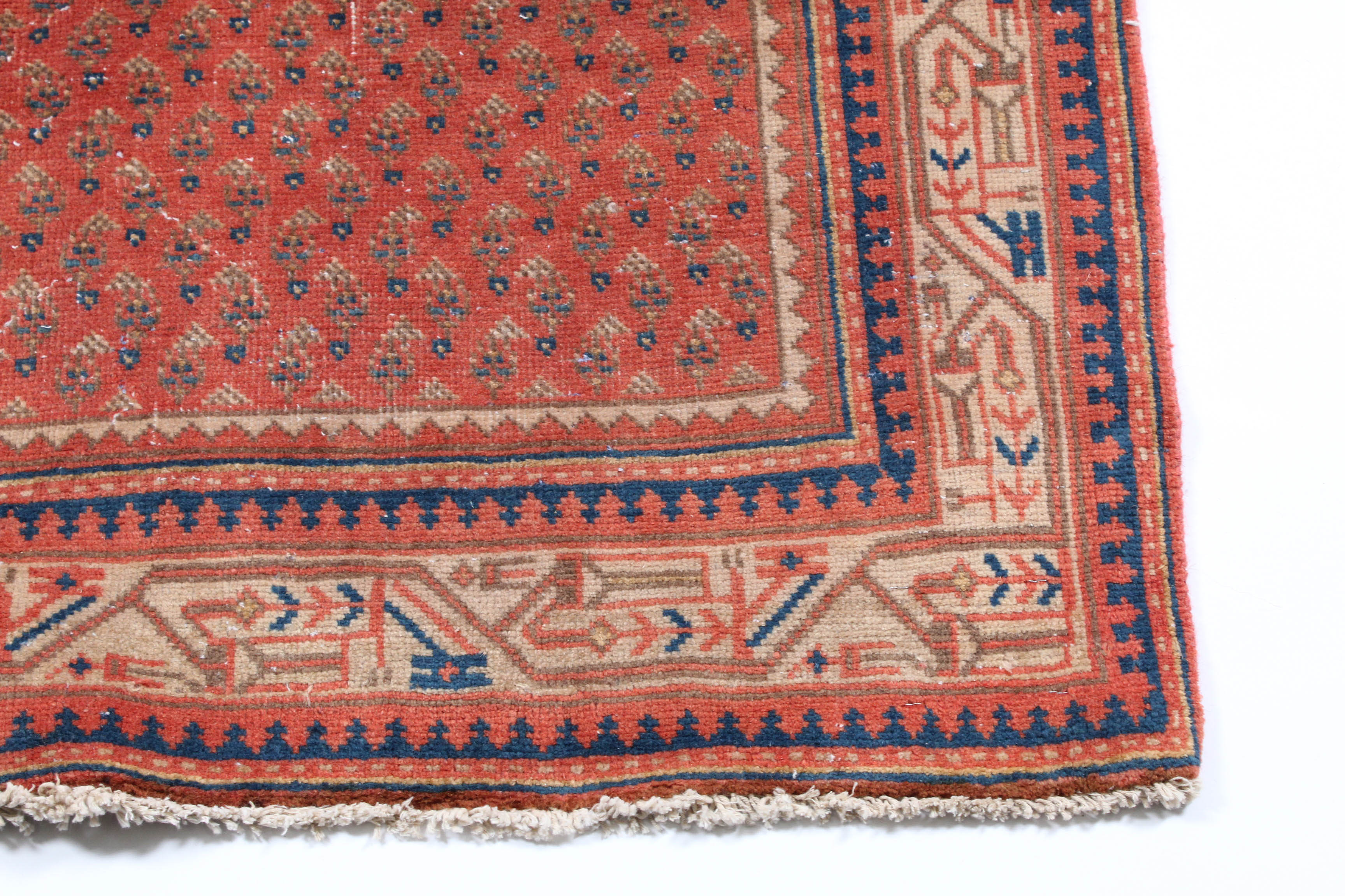3.5' x 10.2' Hand-Knotted Persian Everu Wool Carpet Runner