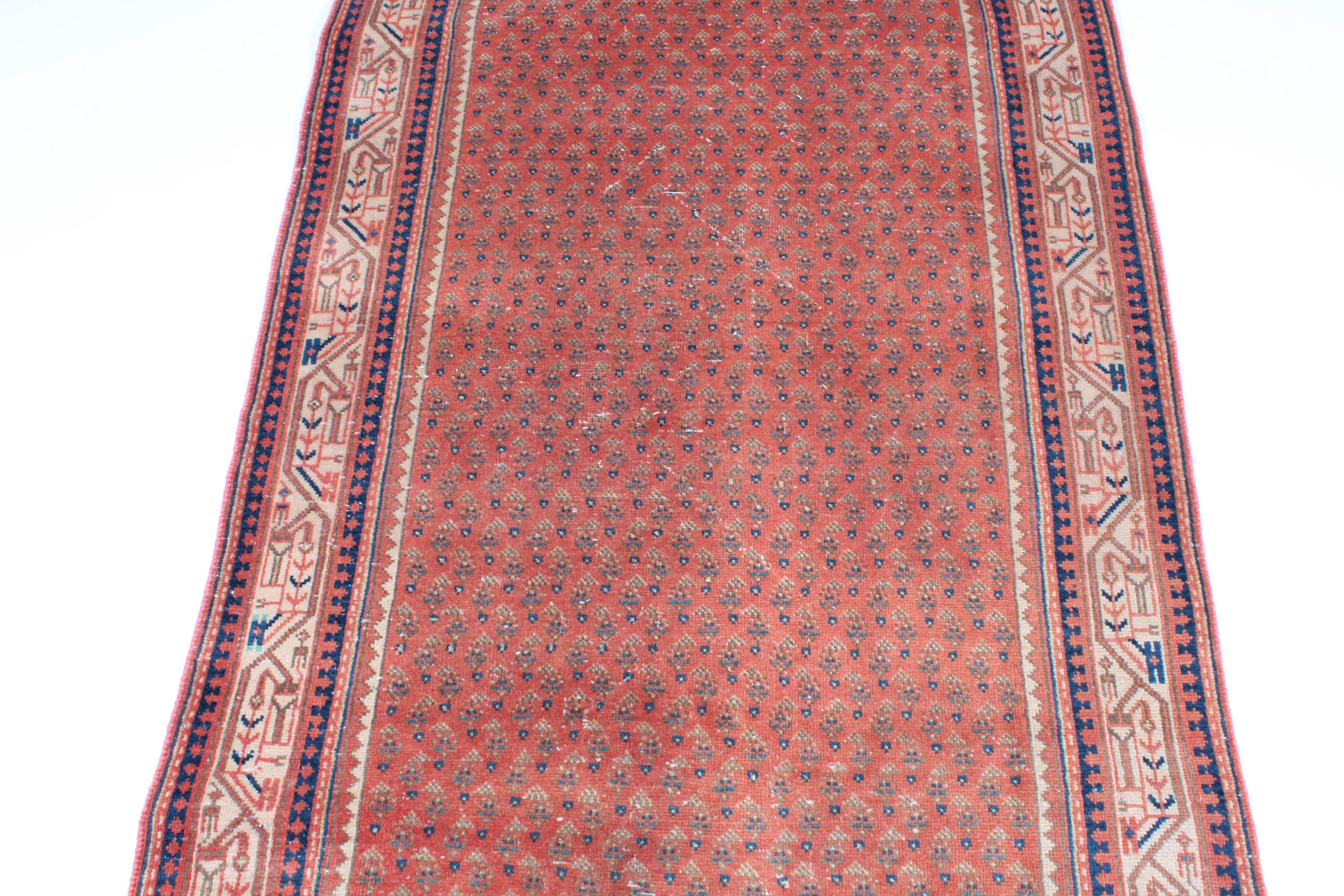 3.5' x 10.2' Hand-Knotted Persian Everu Wool Carpet Runner