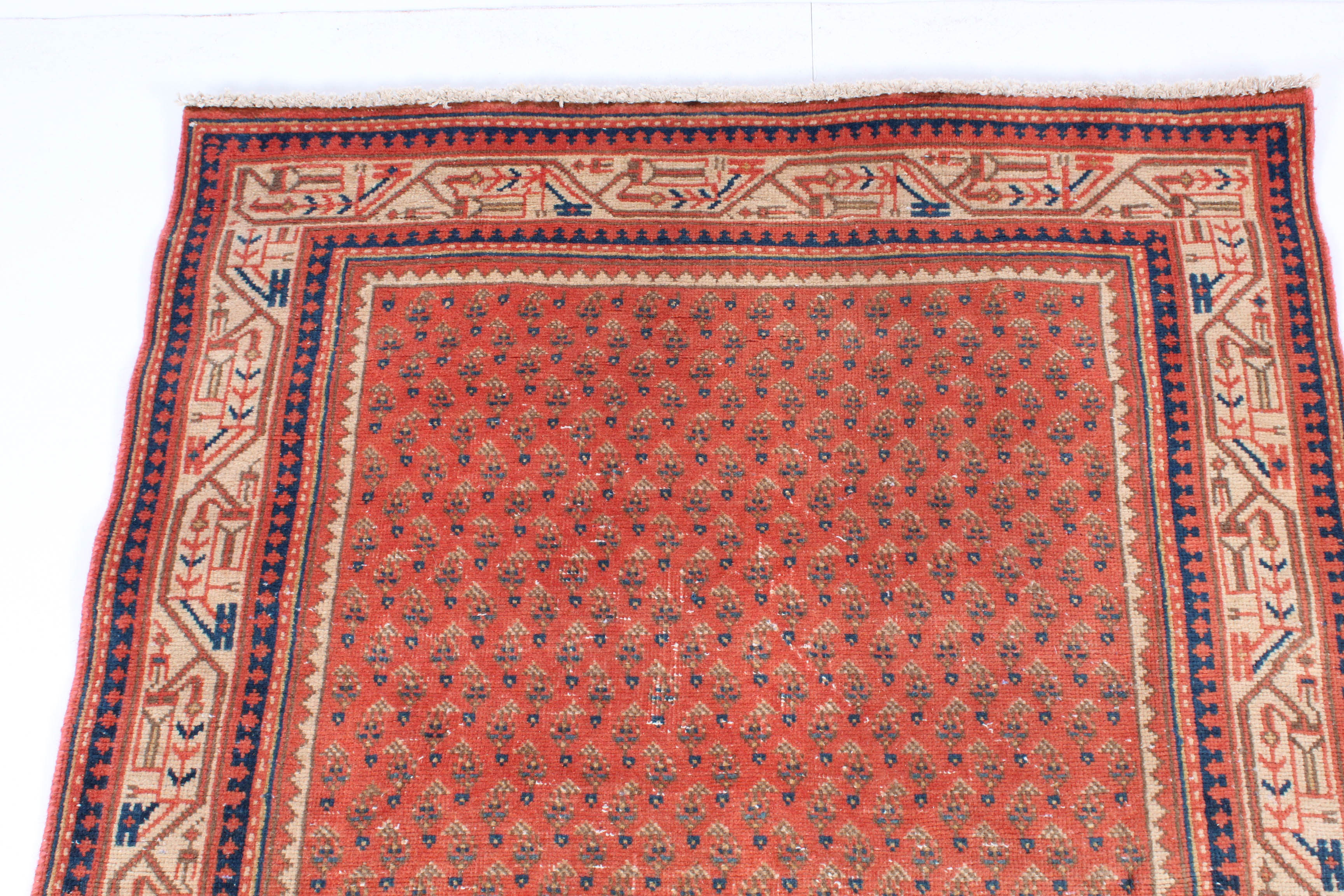 3.5' x 10.2' Hand-Knotted Persian Everu Wool Carpet Runner