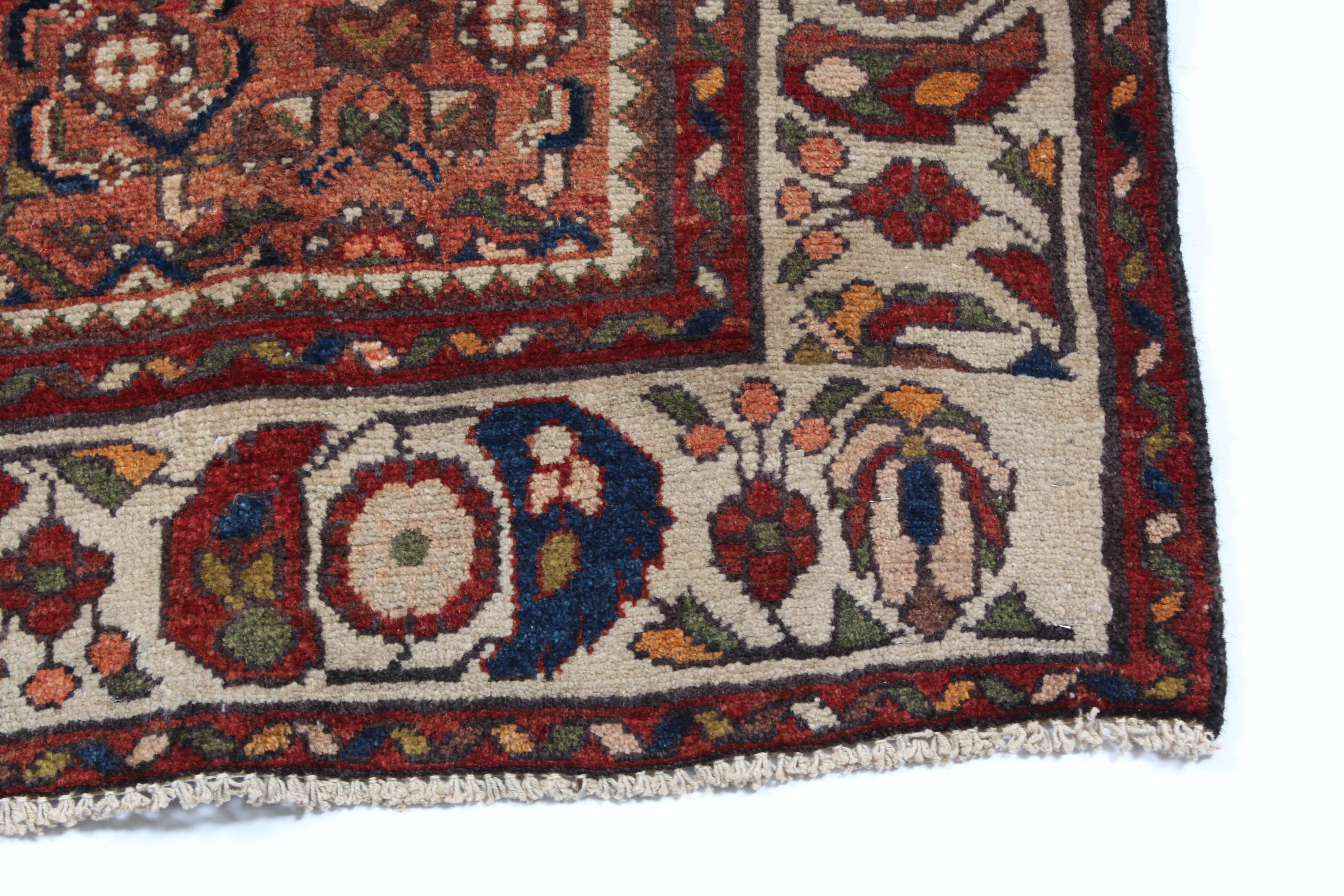 3'6 x 9'7 Vintage Hand-Knotted Persian Lilihan Sarouk Runner