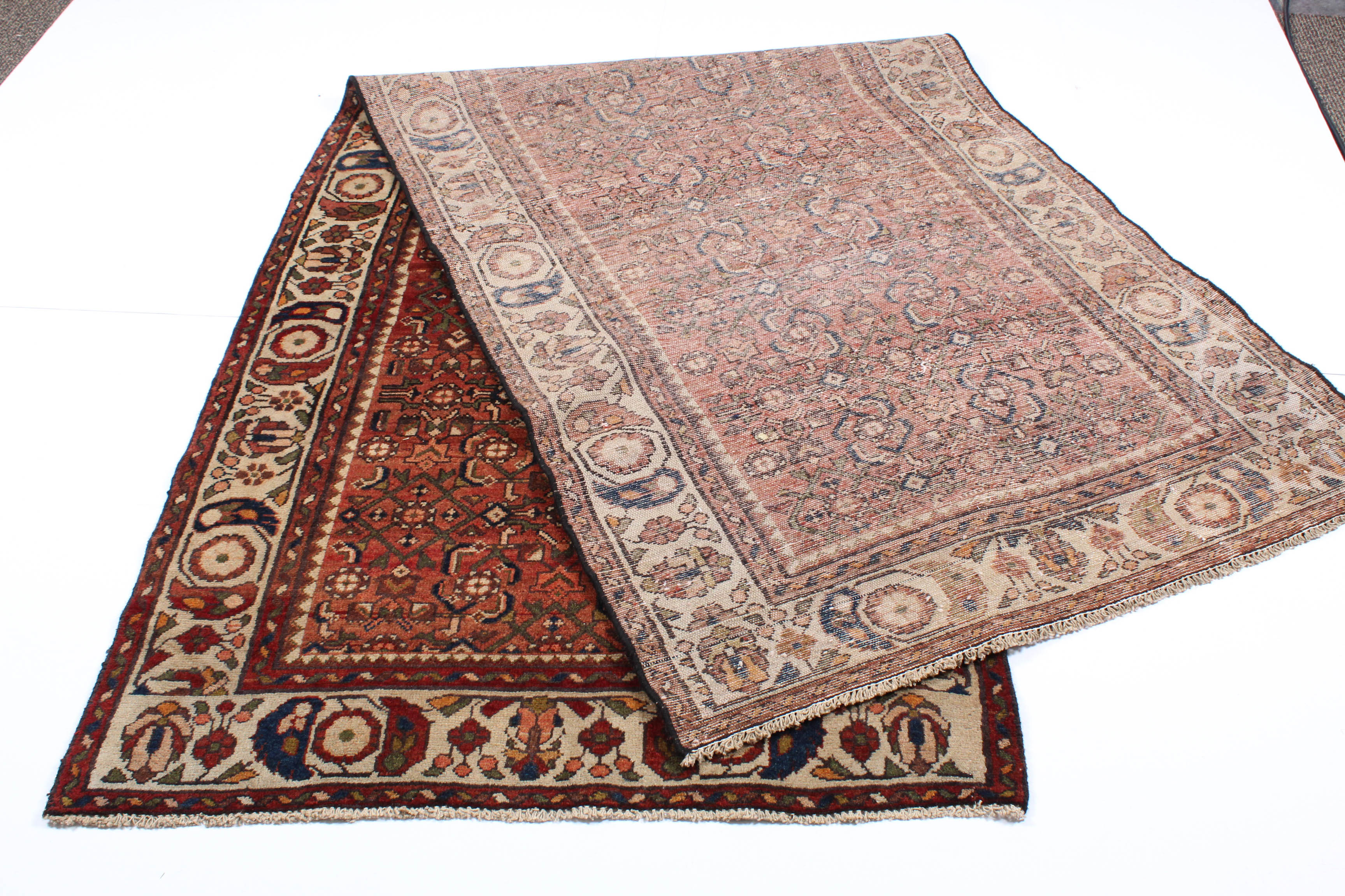 3'6 x 9'7 Vintage Hand-Knotted Persian Lilihan Sarouk Runner