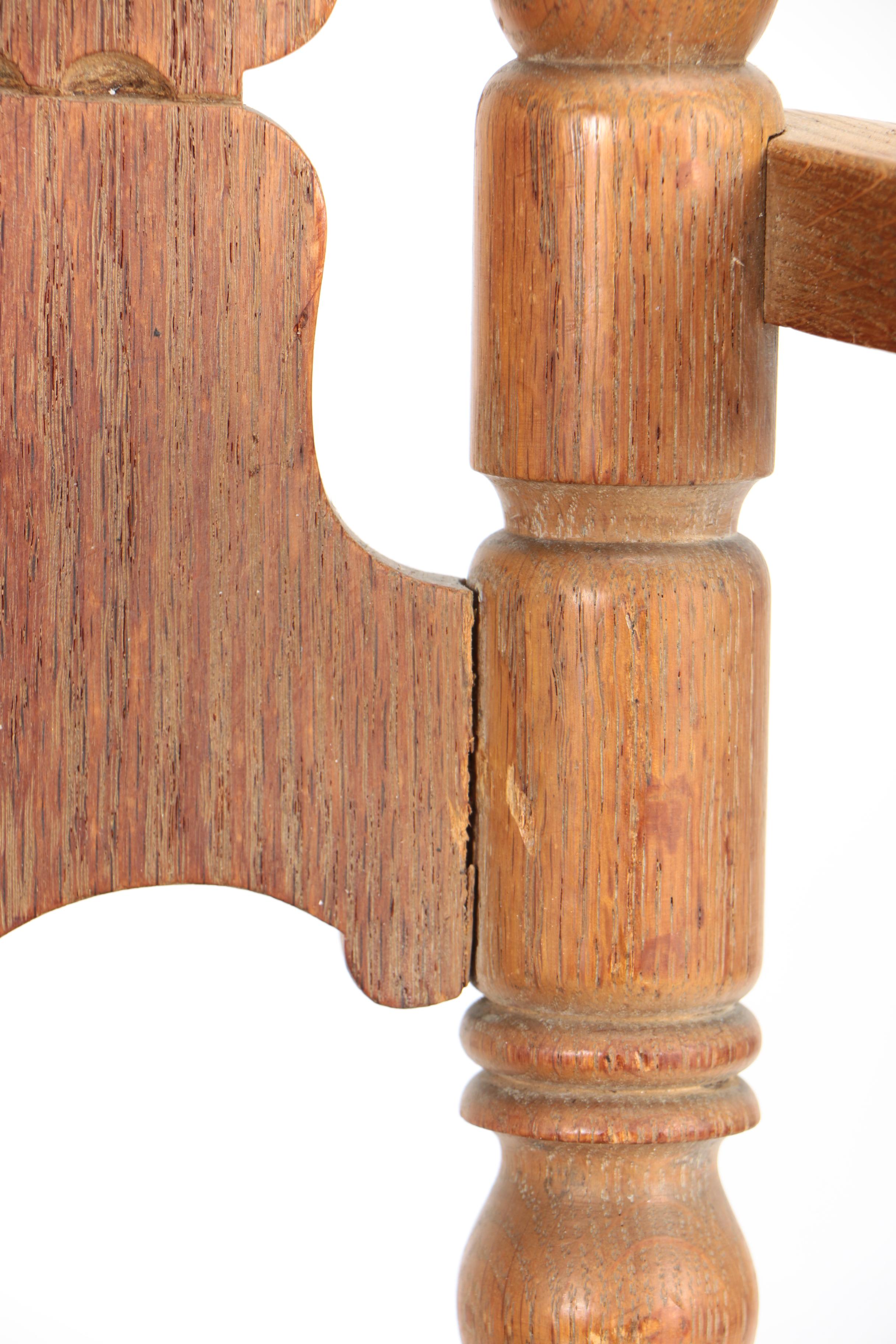 Antique Oak Throne Chair