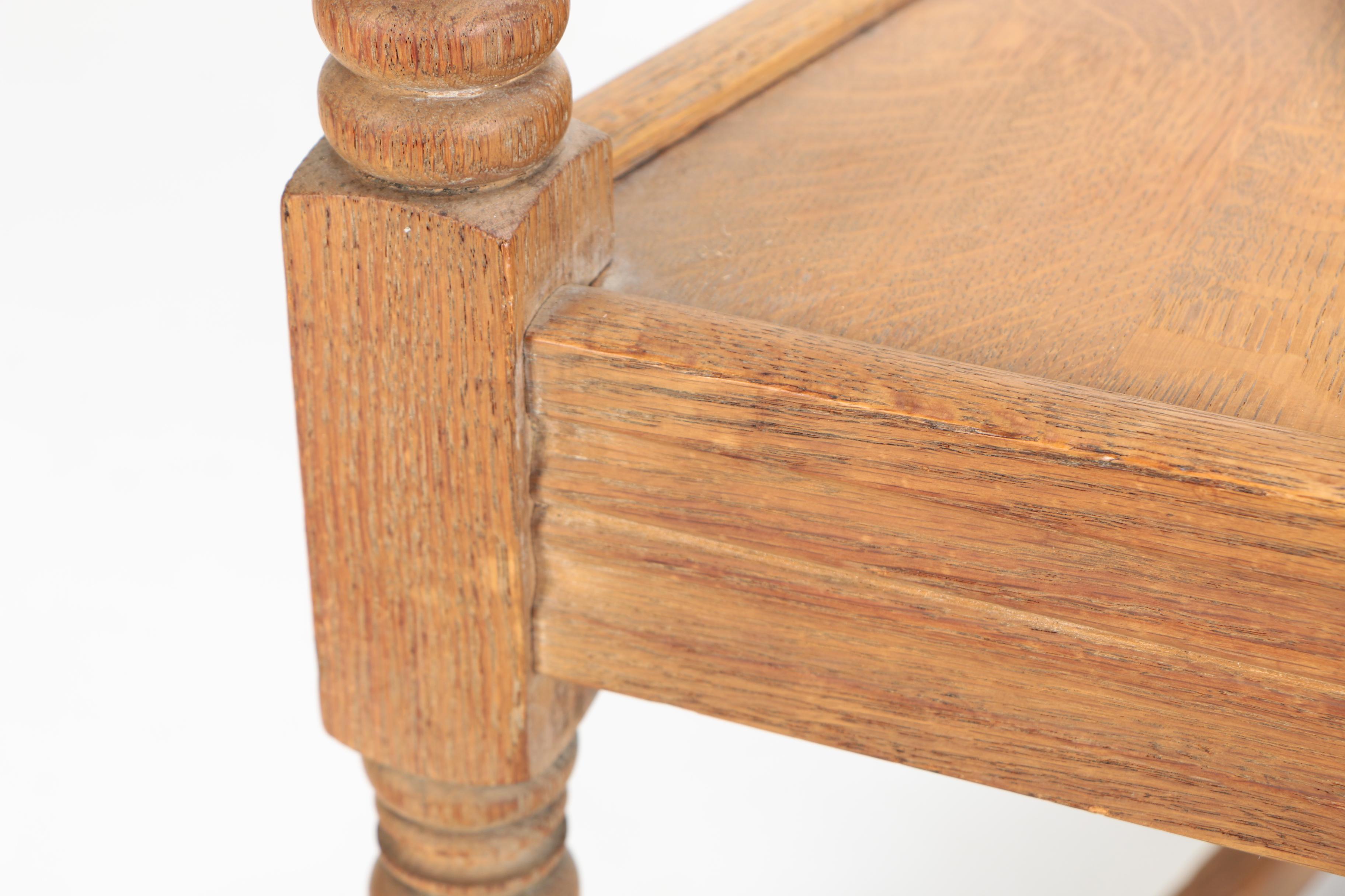 Antique Oak Throne Chair