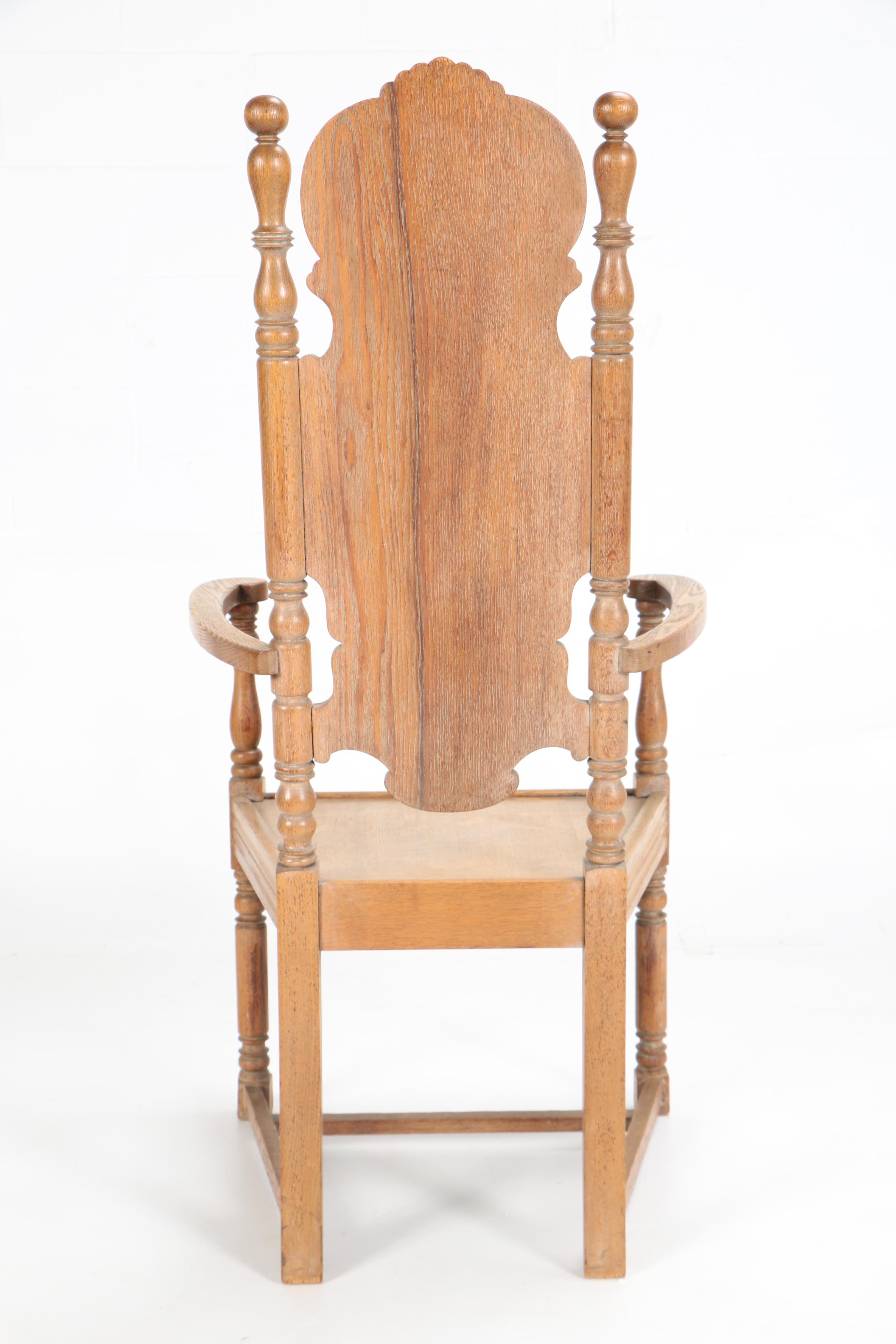 Antique Oak Throne Chair