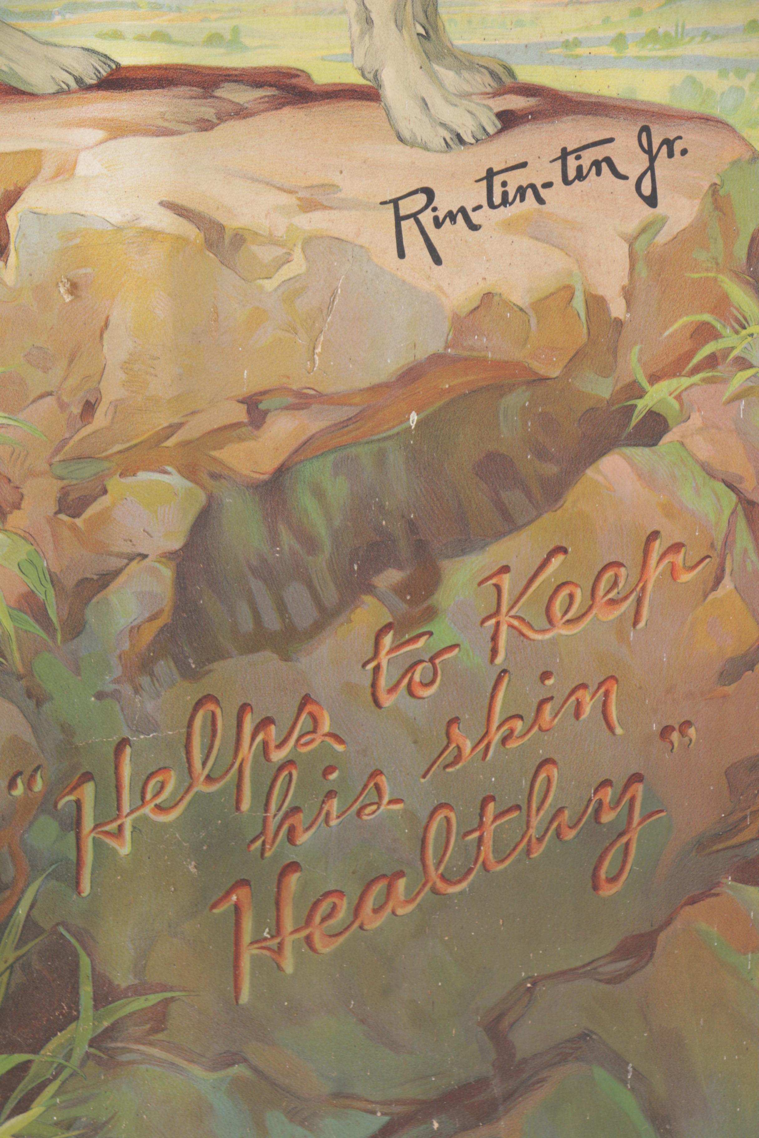 Vintage Ken-L-Ration Dog Food Advertisement Signs Featuring Rin-Tin-Tin Jr.