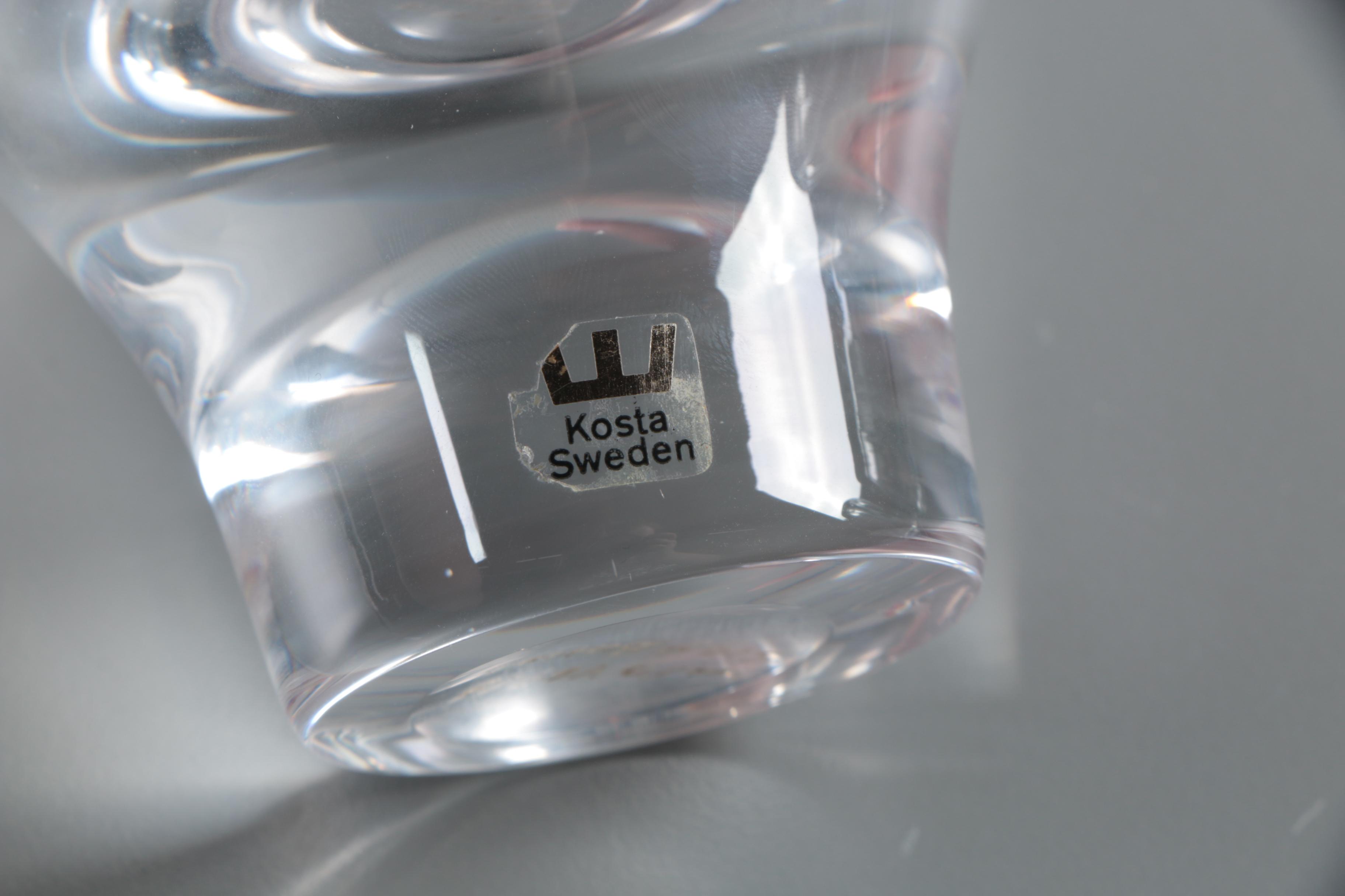 Swedish Crystal and Glass Vases With Etched Floral Motifs