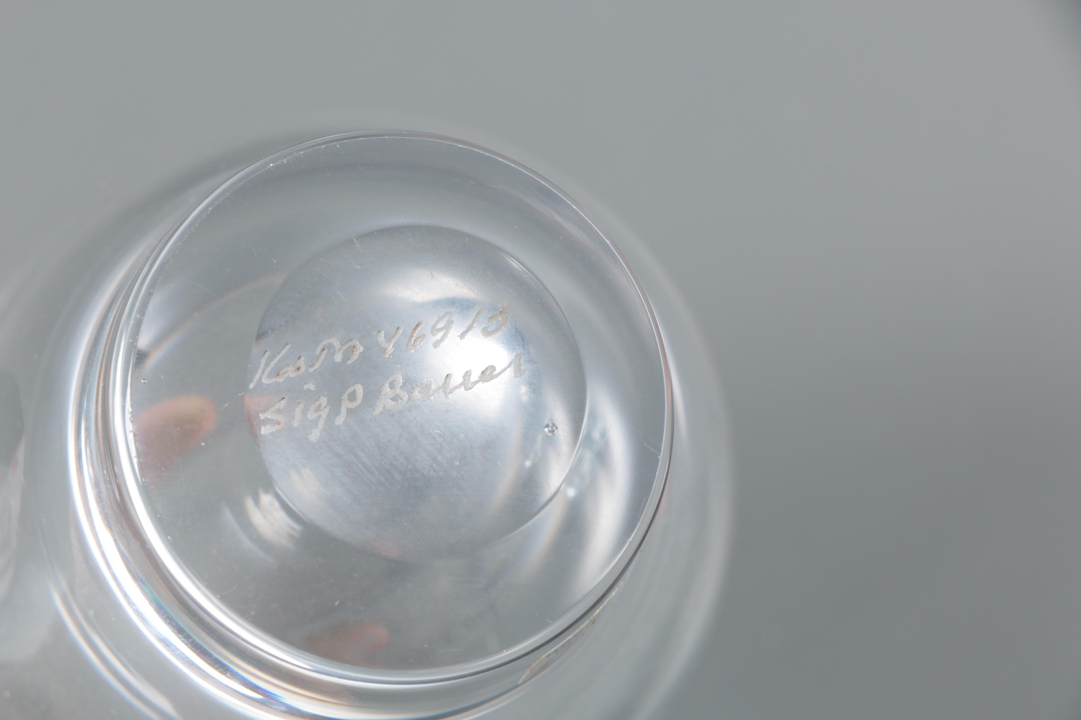 Swedish Crystal and Glass Vases With Etched Floral Motifs