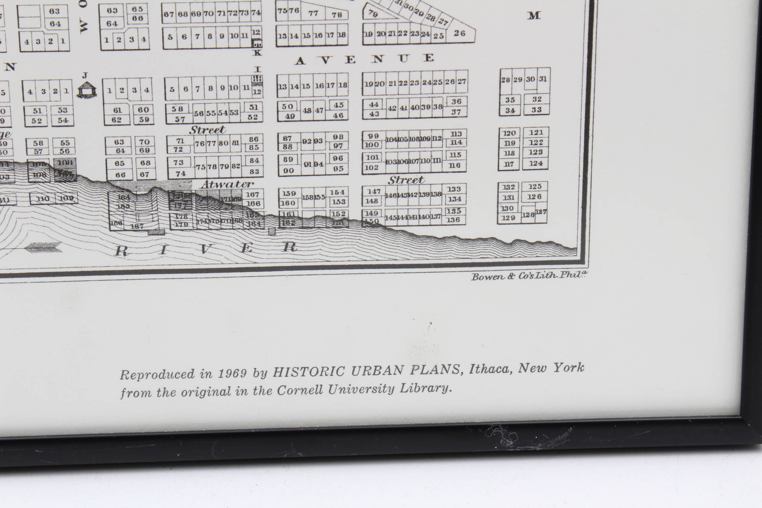 Vintage 1969 Framed Map of Detriot