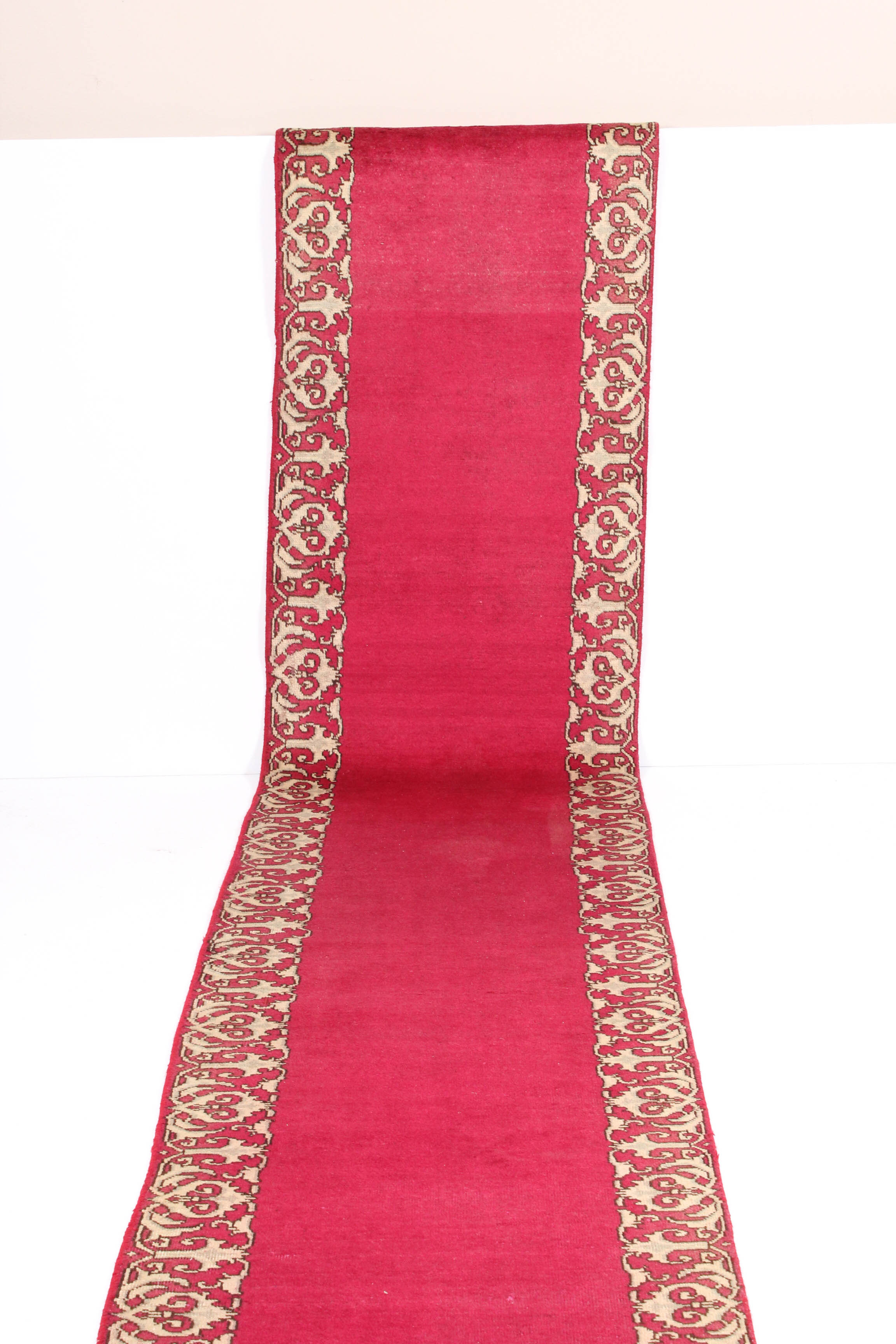 2.5' x 15.6' Vintage Hand-Knotted Indo-Persian Wool Carpet Runner