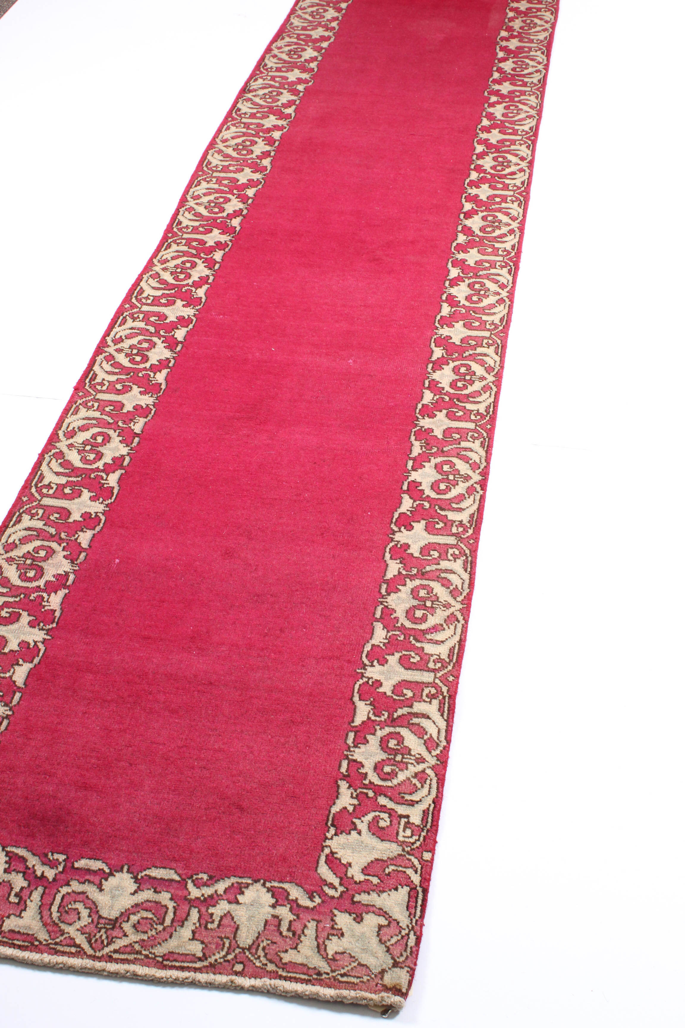 2.5' x 15.6' Vintage Hand-Knotted Indo-Persian Wool Carpet Runner